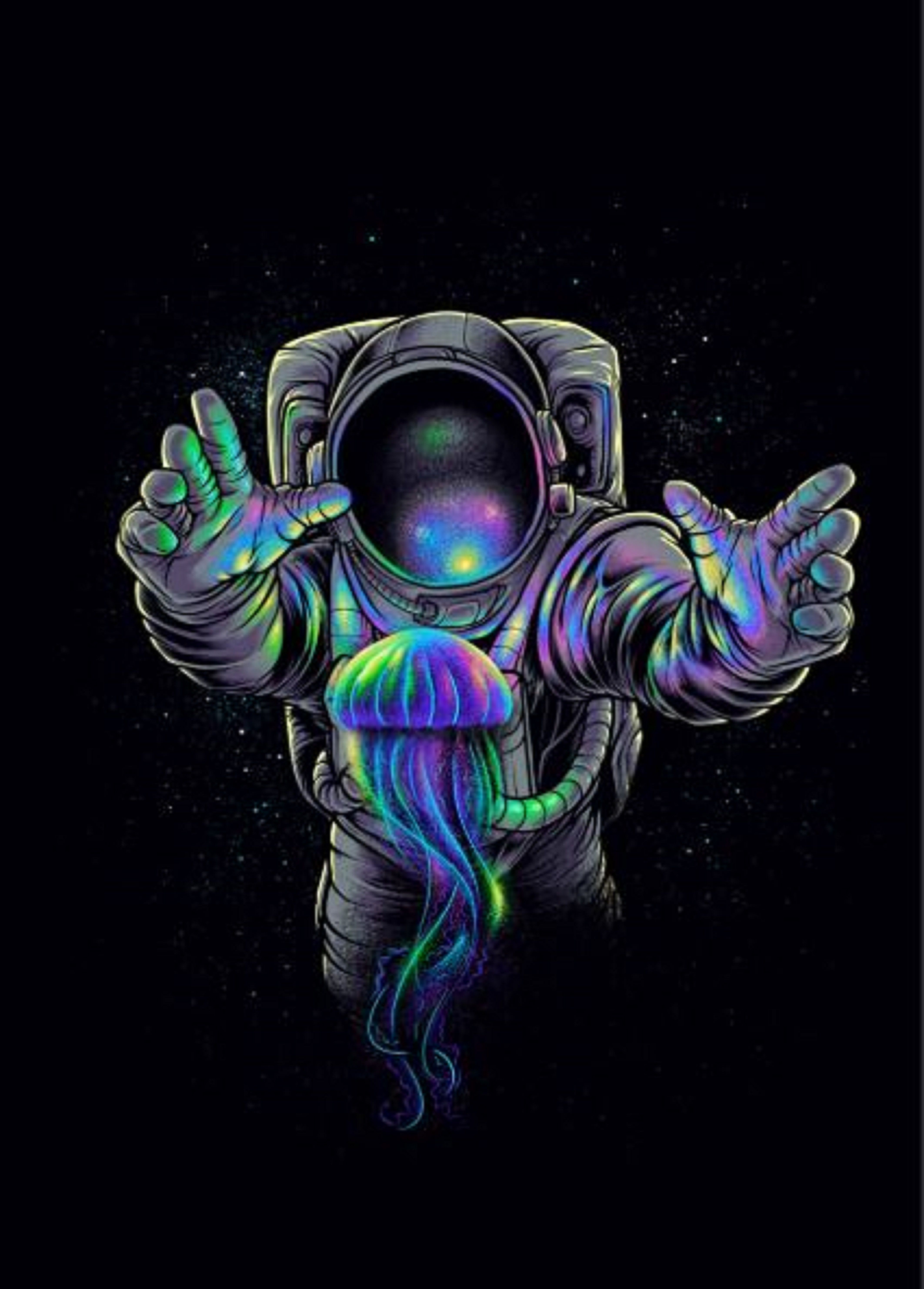 Pearlescent Spaceman. Art prints, Jellyfish art, Art studios