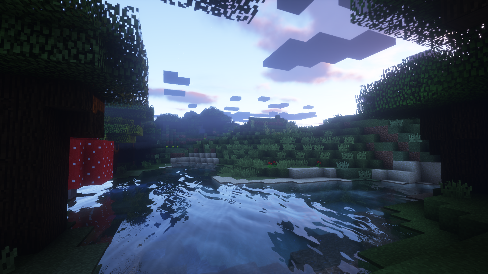 HD Minecraft pond at edge of forest Wallpaper and Background Imagex900