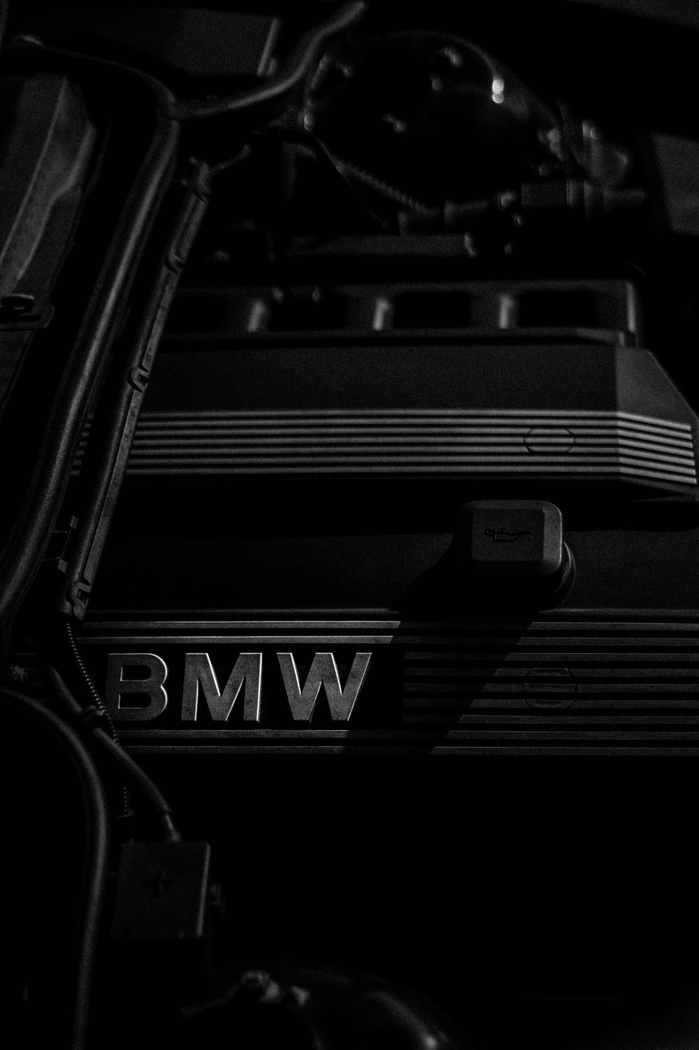 BMW emblem on black background photo