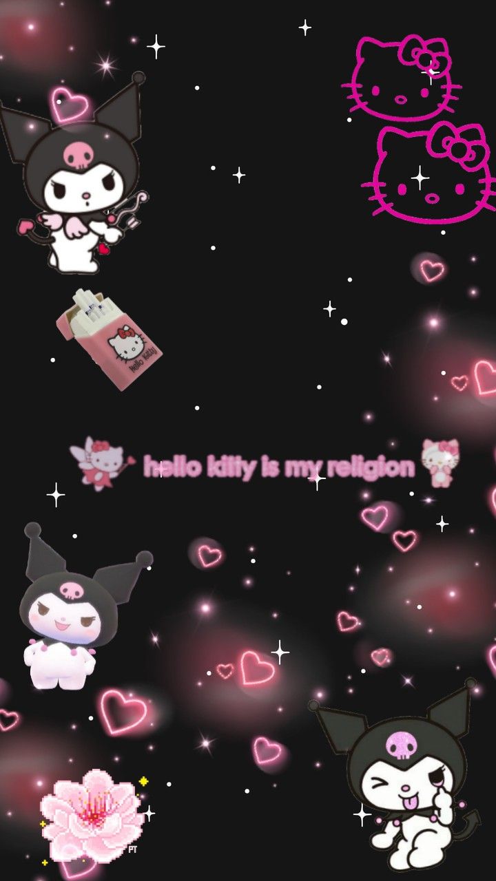 Hello Kitty Wallpaper Black