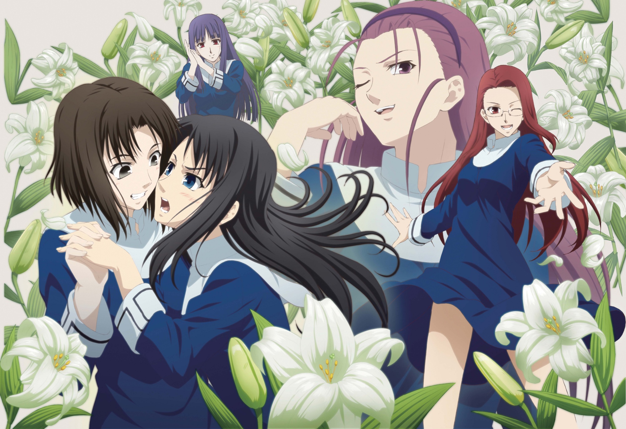 aozaki touko asagami fujino flowers kara no kyoukai kokutou azaka ouji misaya ryougi shiki wink. konachan.com.com Anime Wallpaper