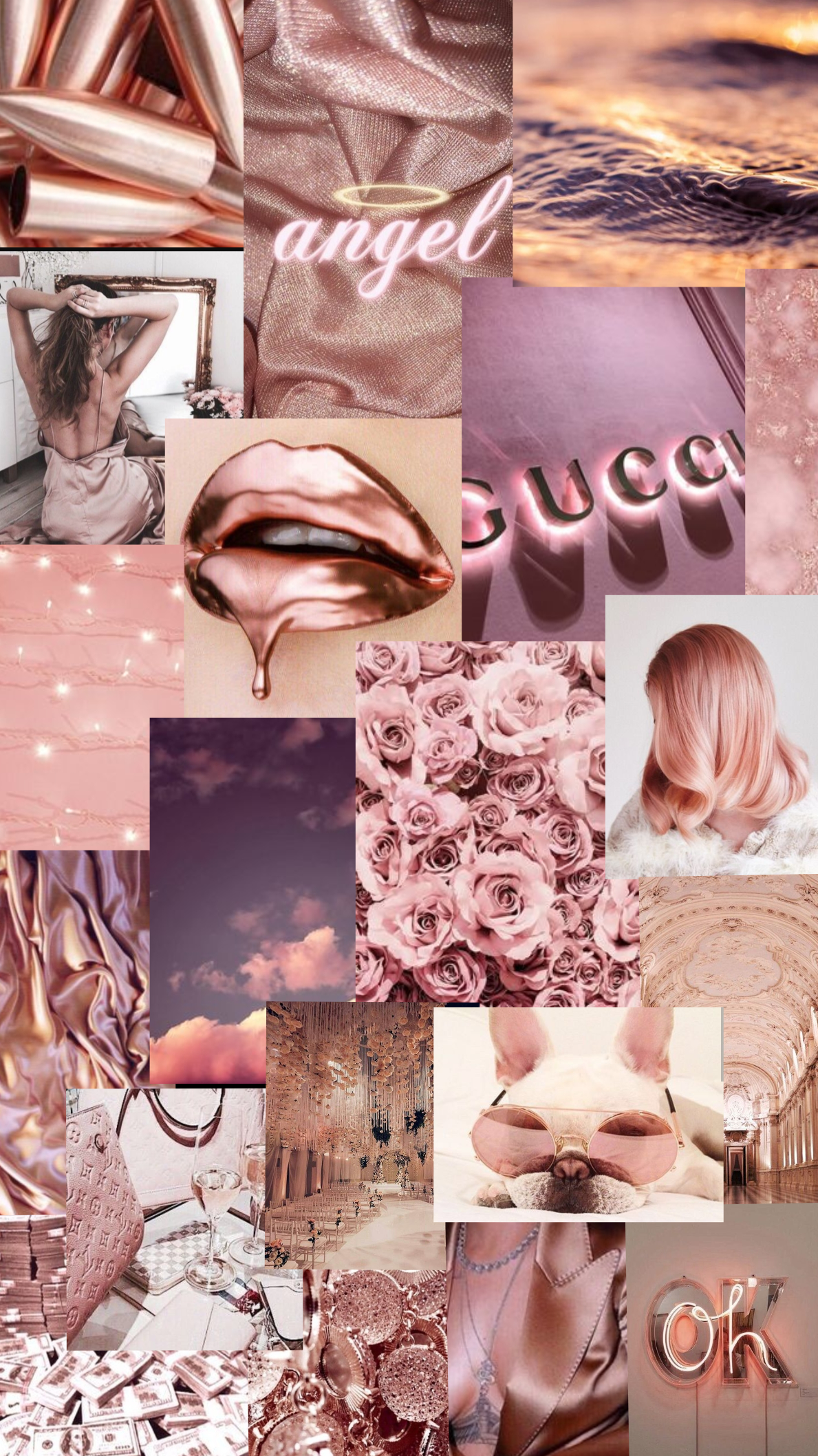 Rose Gold Collage Wallpaper Free Rose Gold Collage Background