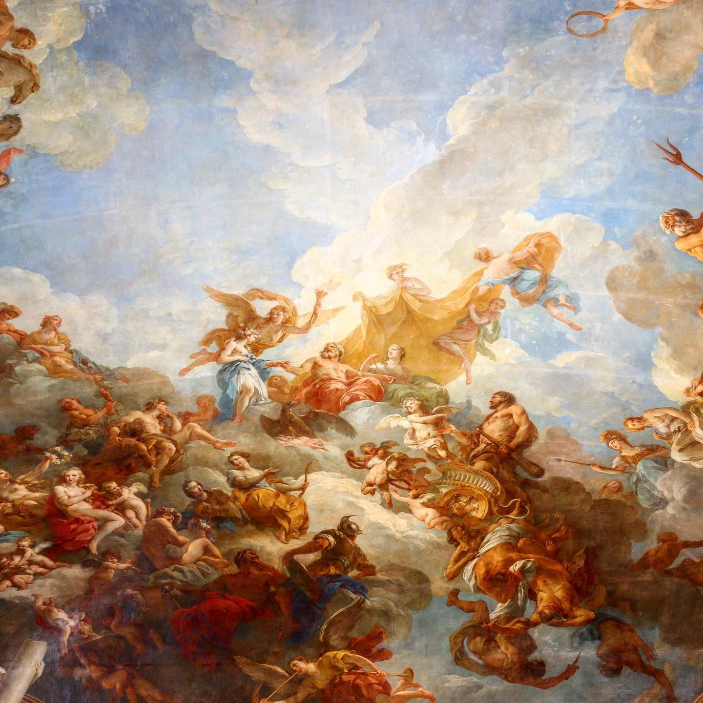 When visiting the Palace of Versailles, don't forget to look up ⚜️ #apotheosis #parisphoto #versailles #ch. Roman painting, Renaissance art, Renaissance paintings
