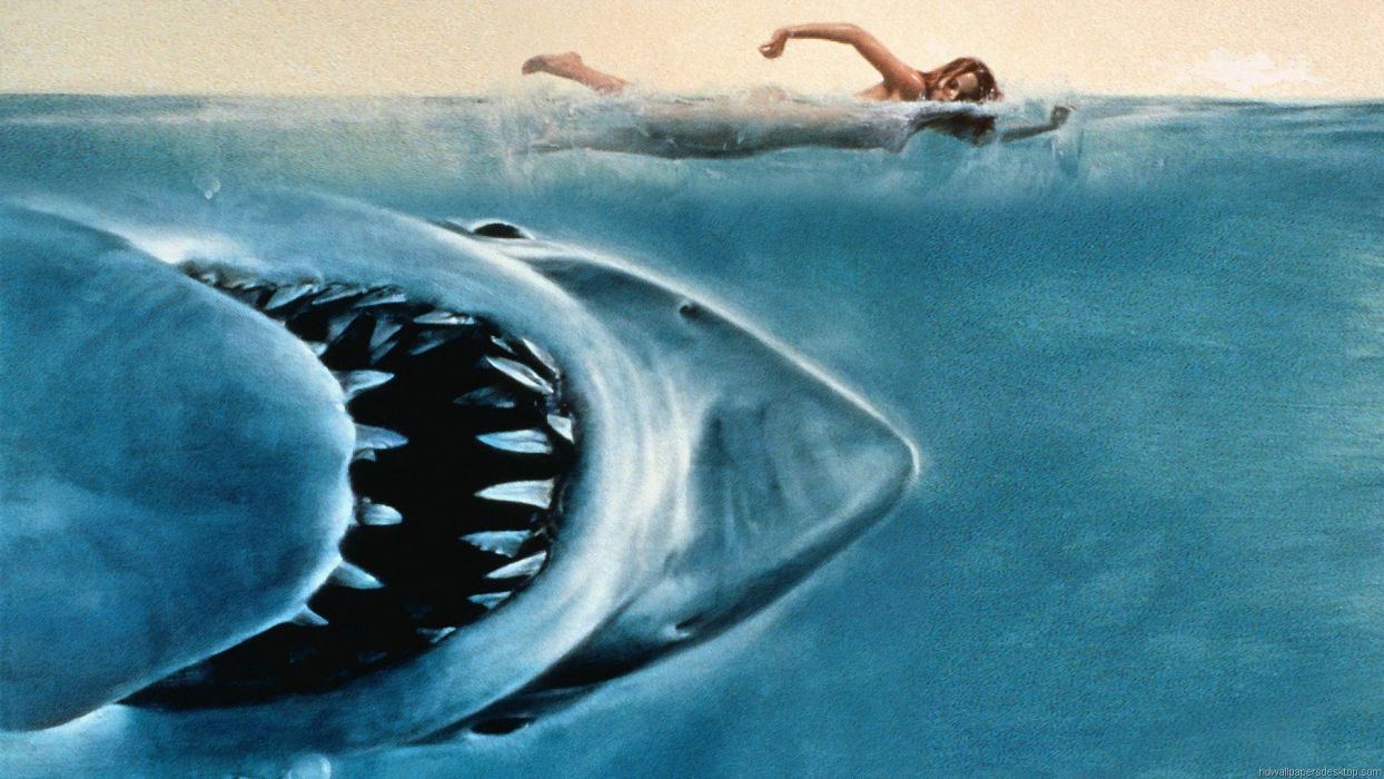 Movies sharks jaws digital art movie posters fan art Steven Spielberg wallpaperx1080