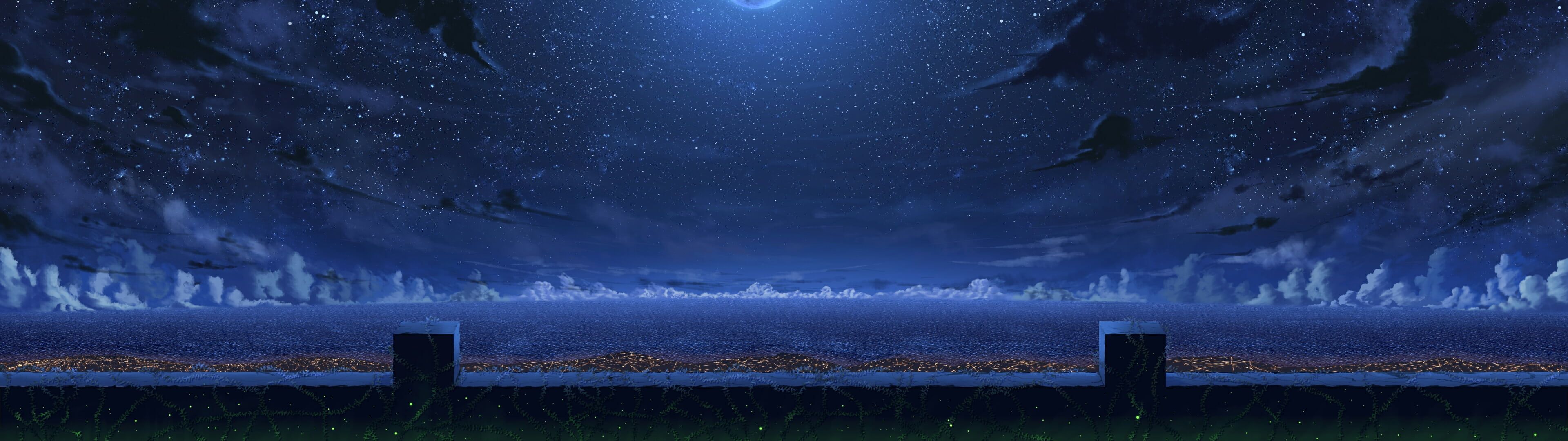 panoramic photo of landscape during night #panorama #artwork #sea #clouds #sky #stars K #wallpaper #hdwallpaper #desktop. Panoramic photo, Landscape, Panorama