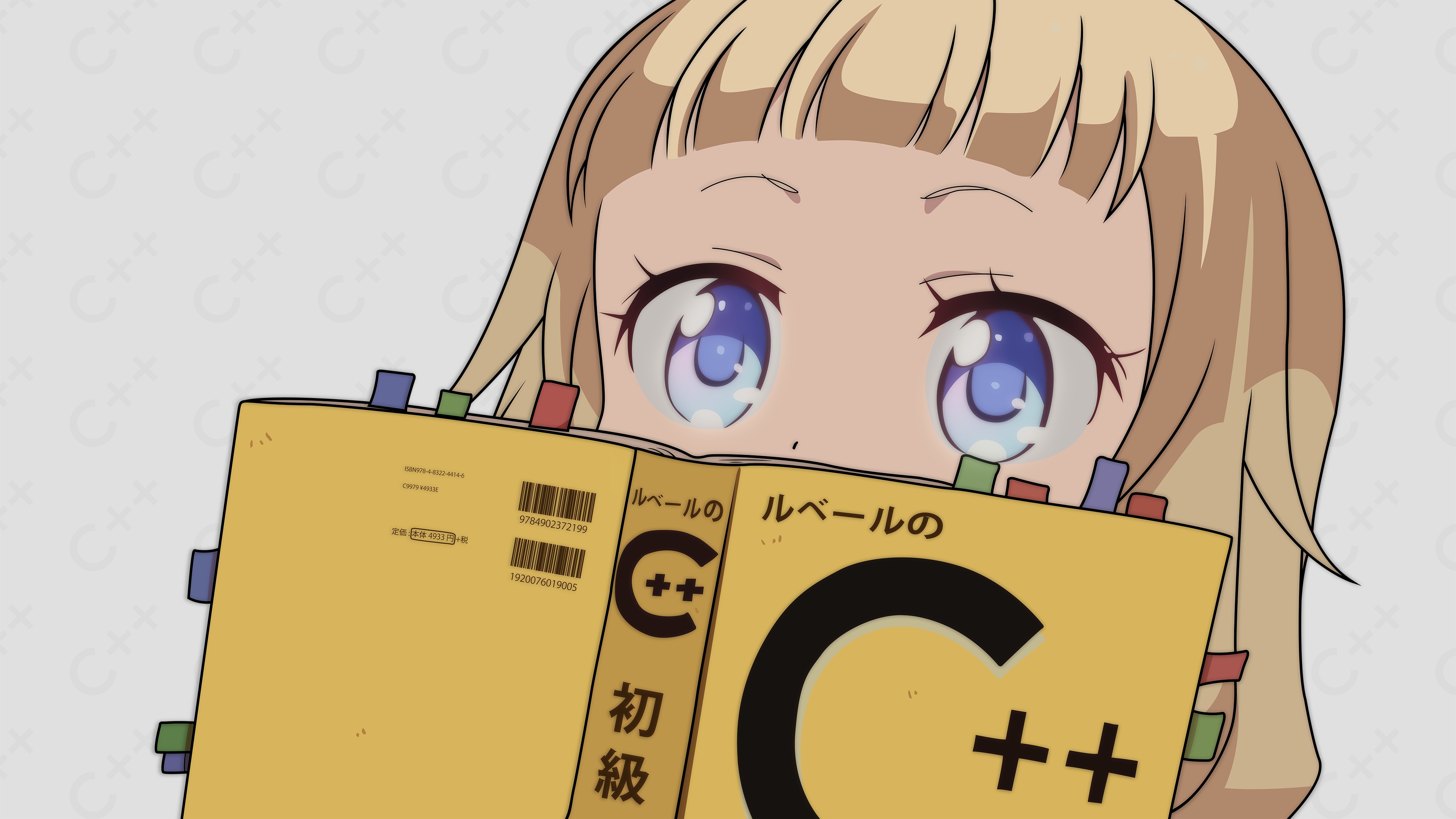 Wallpaper, anime, c, programming, blue eyes, book cover 3840x2160