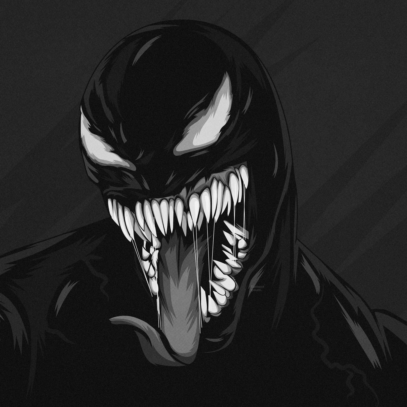 Venom Black & White Wallpaper. Desenho tribal, Marvel vingadores, Marvel