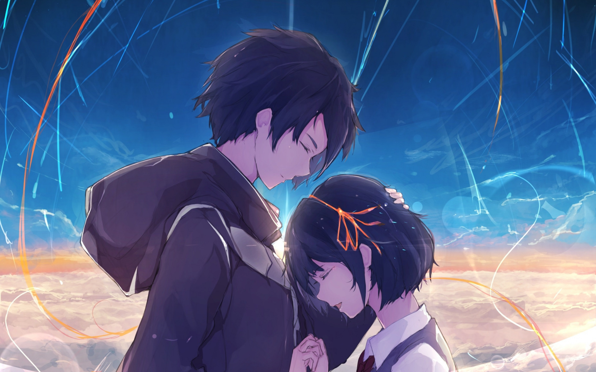 Wallpaper, anime, Kimi no Na Wa, your name, Tachibana Taki, Mitsuha Miyamizu 1920x1200