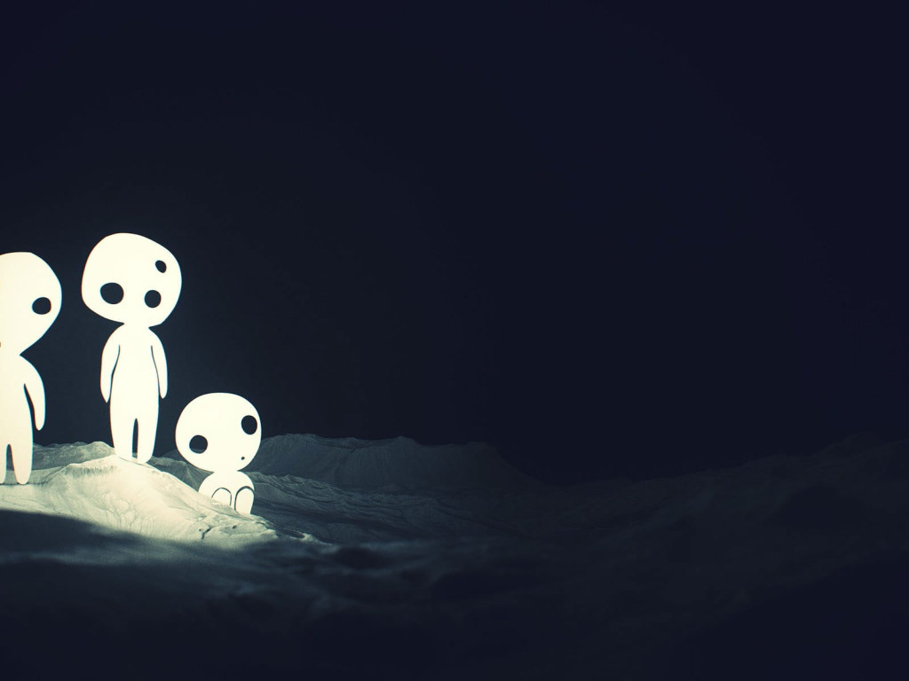 Wallpaper Three White Ghost Illustration, Digital Art • Wallpaper For You
