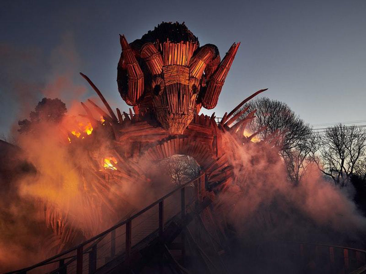 New picture show how Alton Towers' Wicker Man will make riders feel they're 'racing through flames'. Express & Star