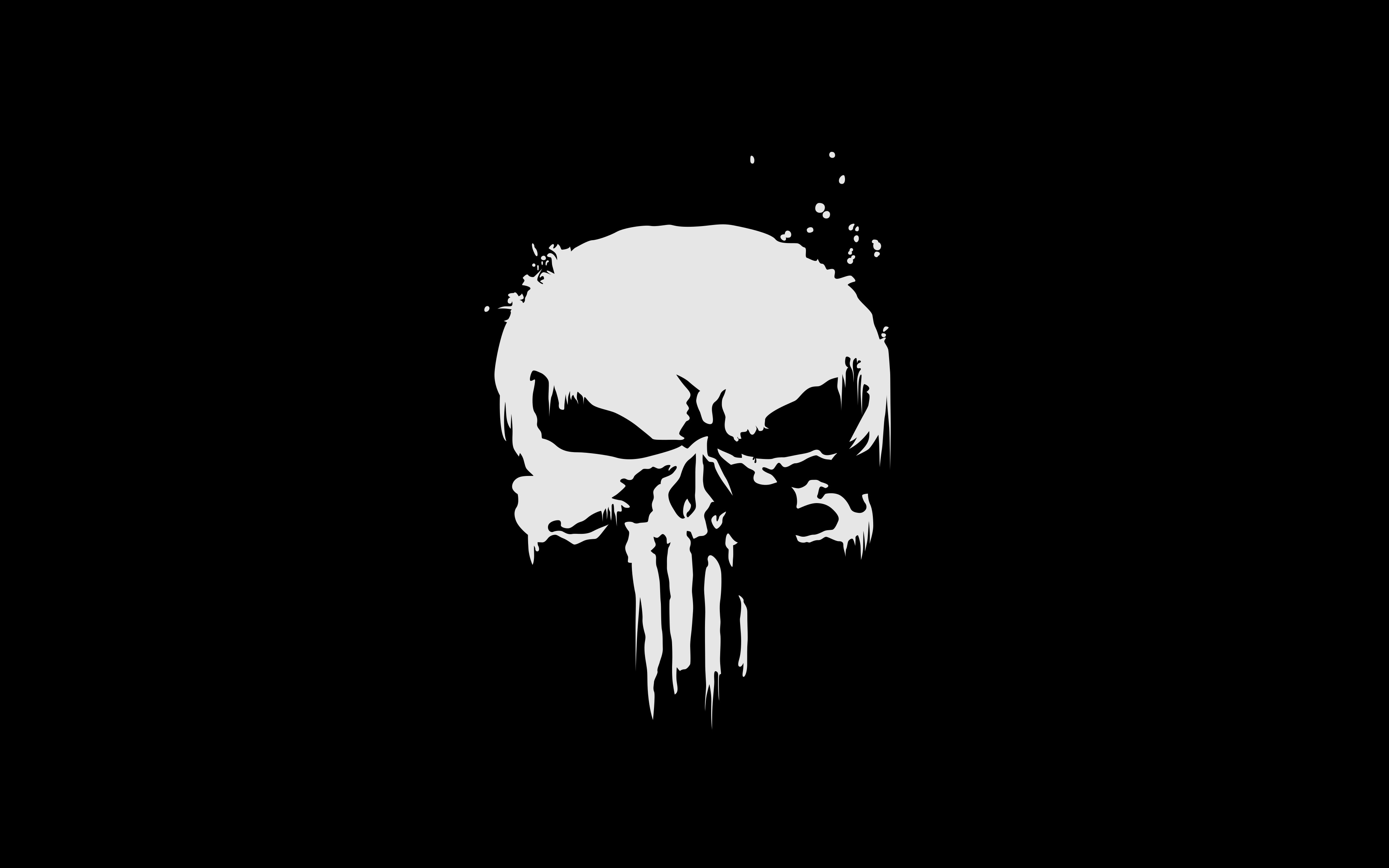 Download The Punisher, skull, minimal, superhero, dark wallpaper, 3840x2400, 4K Ultra HD 16:10, Widescreen