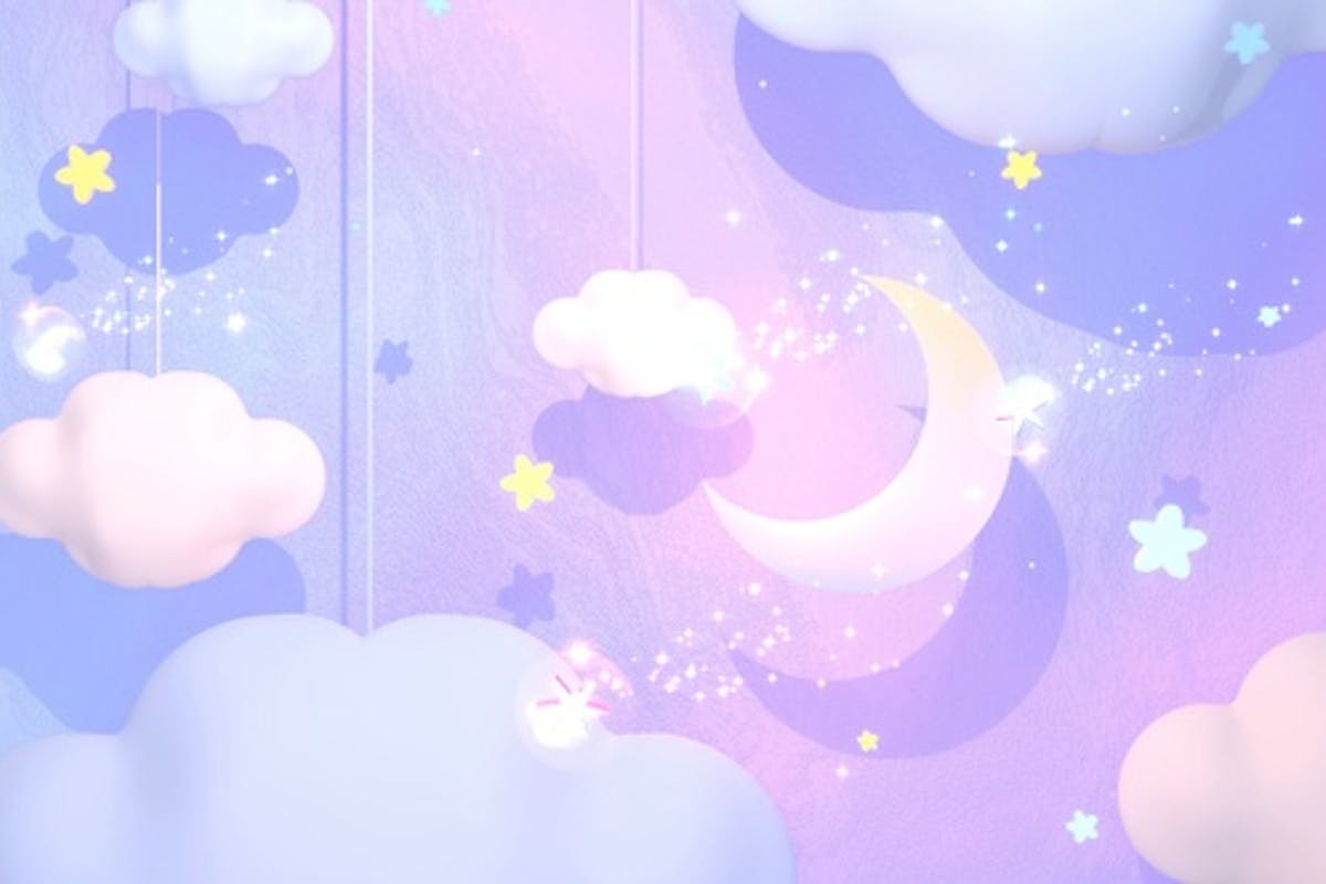 Soft Pastel Moon And Clouds by tykcartoon on Envato Elements