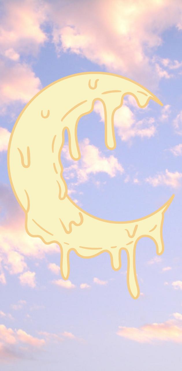 Pastel cheese moon wallpaper