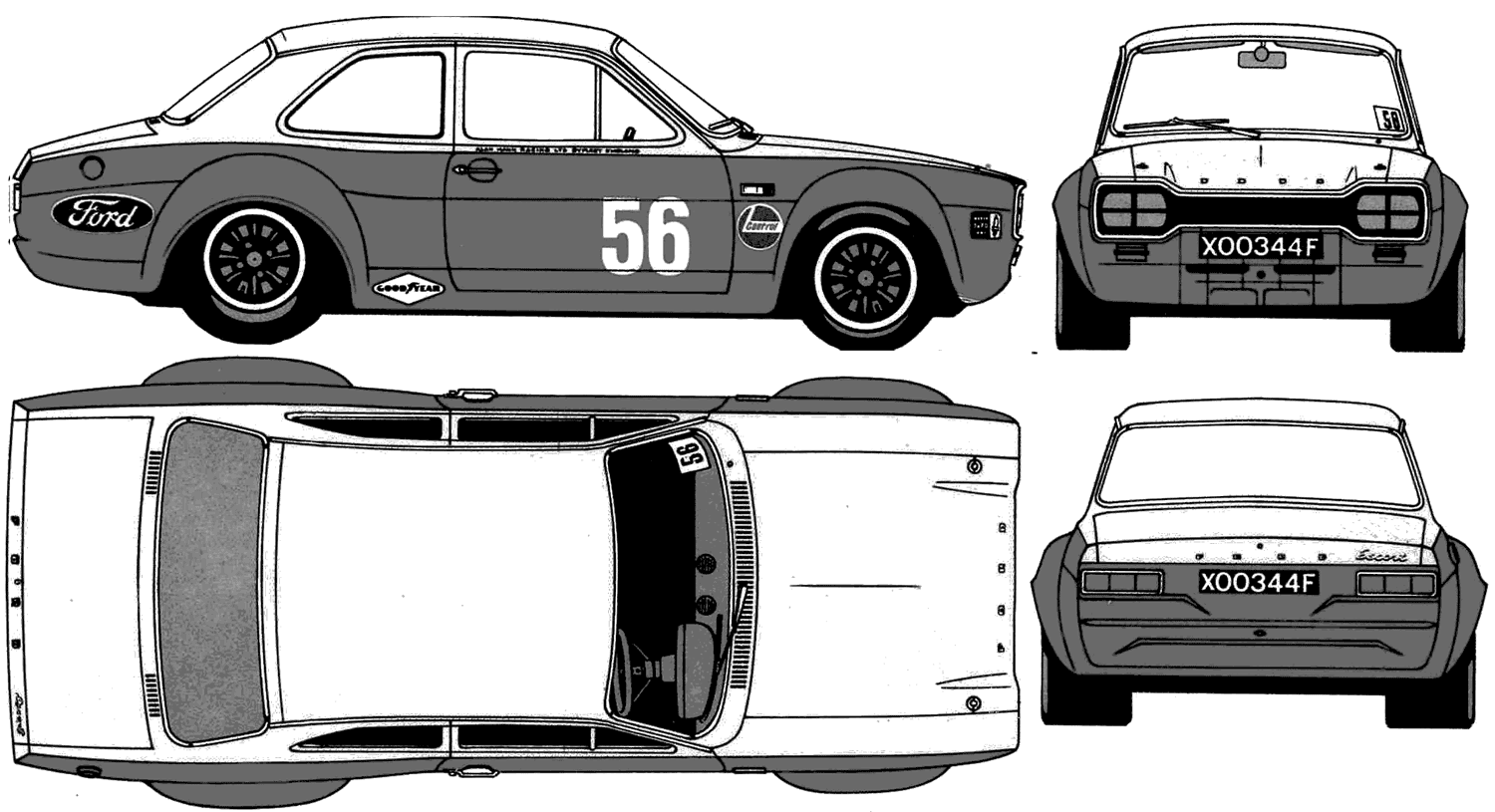 Форд,эскорт 1968,чертежи