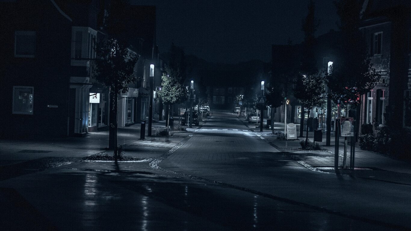 Road Street Night Outdoors Cityscape Evening 5k 1366x768 Resolution HD 4k Wallpaper, Image, Background, Photo and Picture