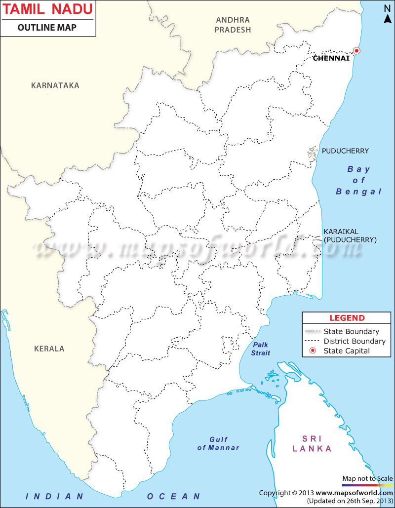 Tamilnadu Outline Map