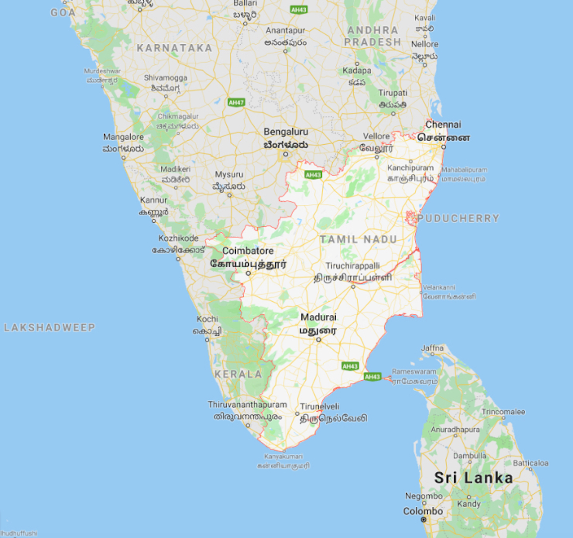 Tamilnadu Map And Hundreds More Free Printable International Maps