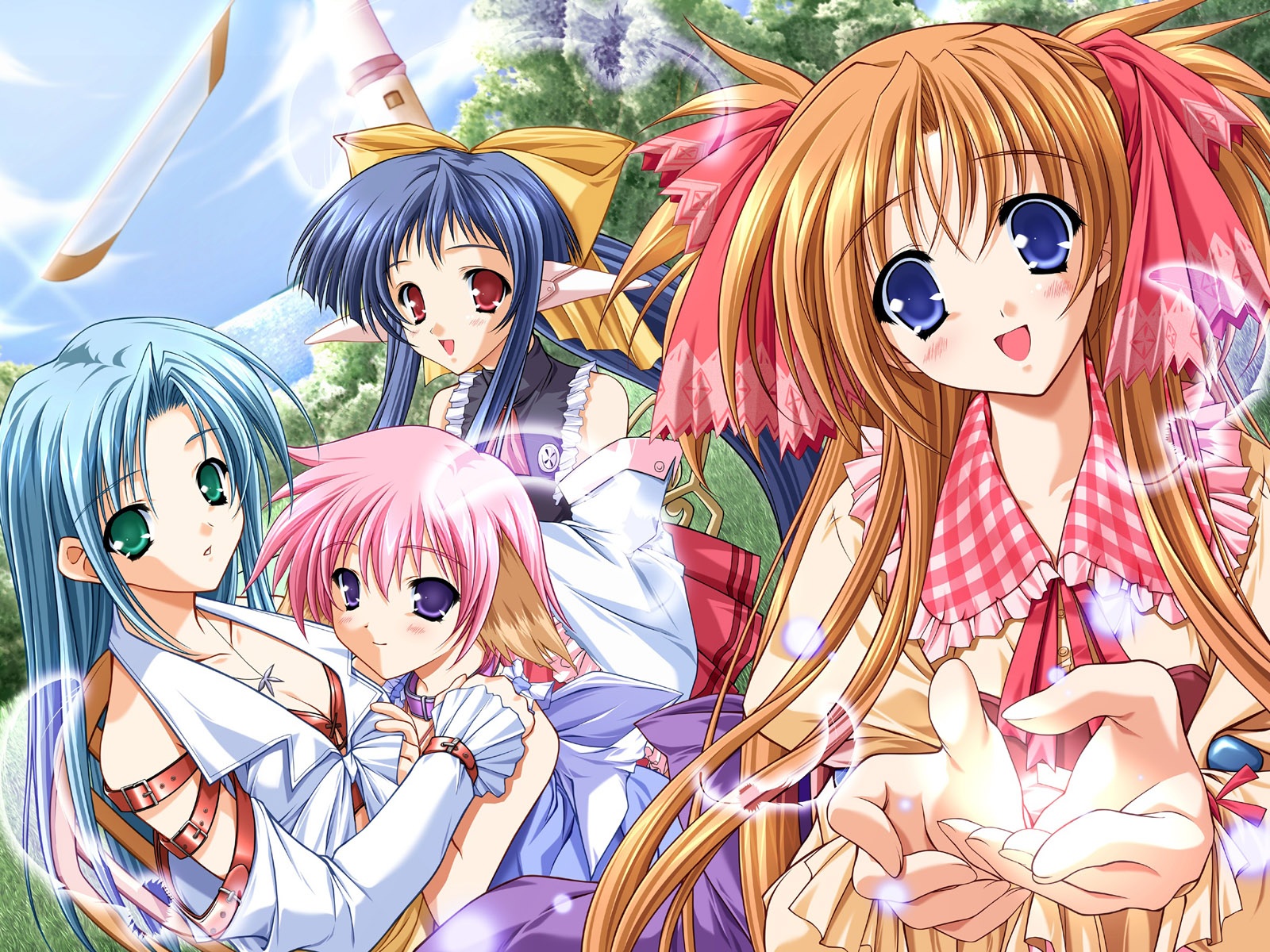 Wallpaper Four Beautiful Anime Girls Girls Animated Beautiful