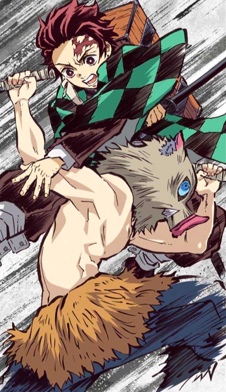 Tanjiro and Inosuke Wallpaper Free HD Wallpaper