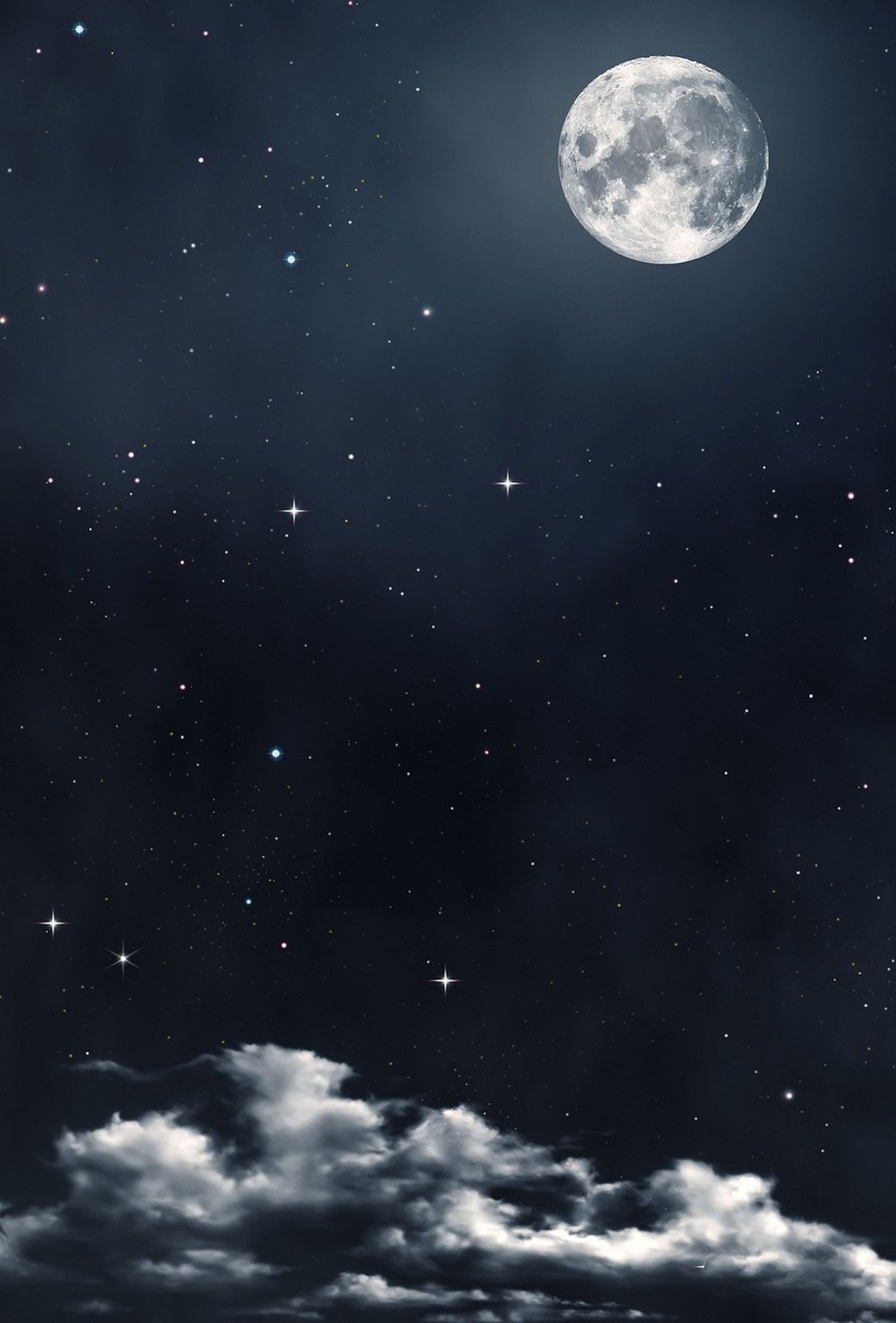 Moon Night Sky Wallpaper