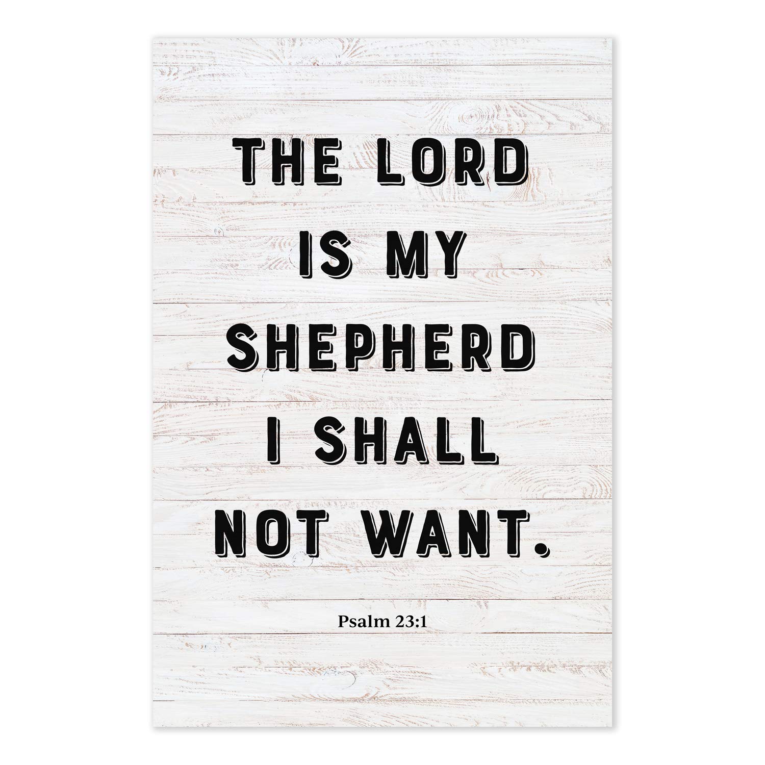 The Lord Is My Shepherd I Shall Not Want Poster Verse Psalm 23:1 Art Print, Handmade Products