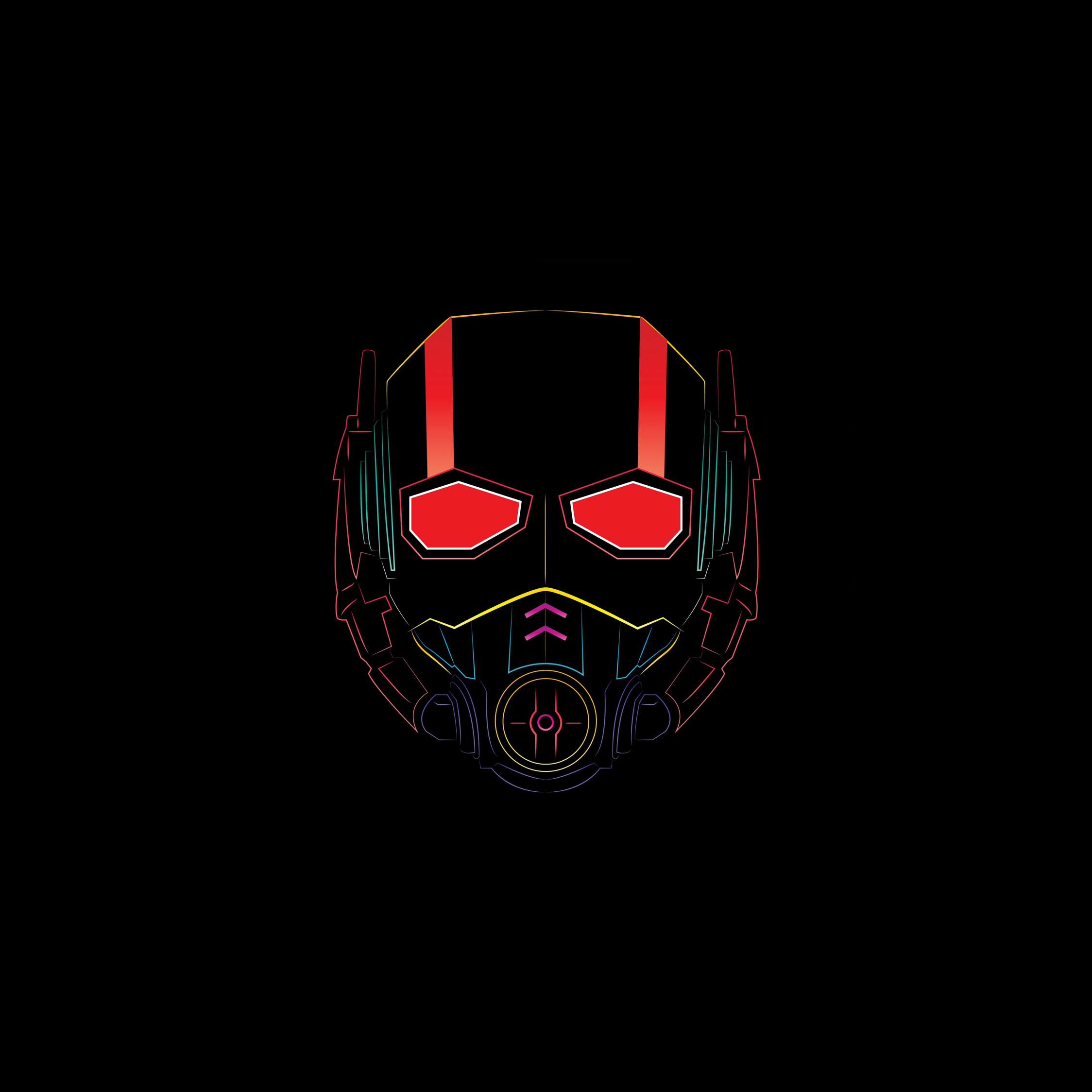 Download Ant Man, Mask, Superhero, Minimal Wallpaper, 2248x2248, IPad Air, IPad Air 2, IPad 3, IPad 4, IPad Mini 2, IPad Mini 3