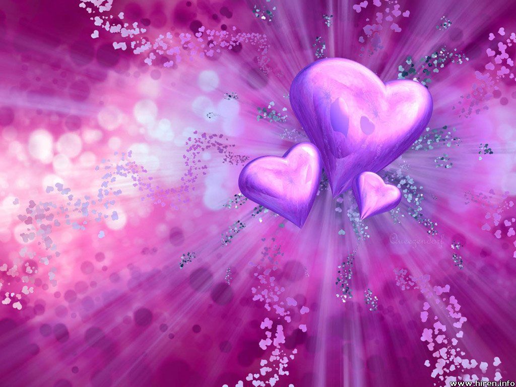 Desktop Wallpaper 3D Background Purple Hearts. Heart wallpaper, Purple heart, Love wallpaper