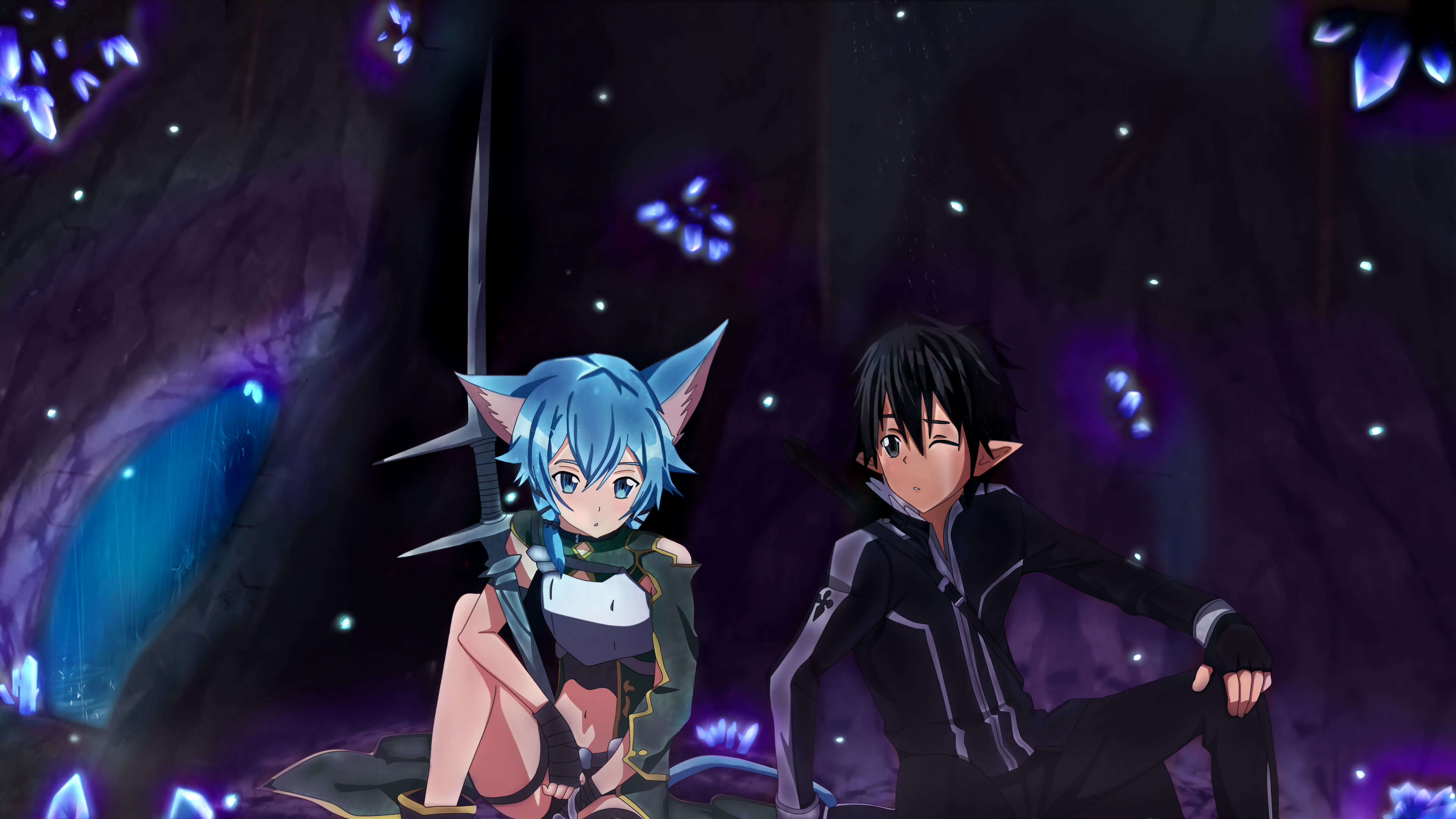 Sword Art Online Sinon And Kirito UHD 4K Wallpaper