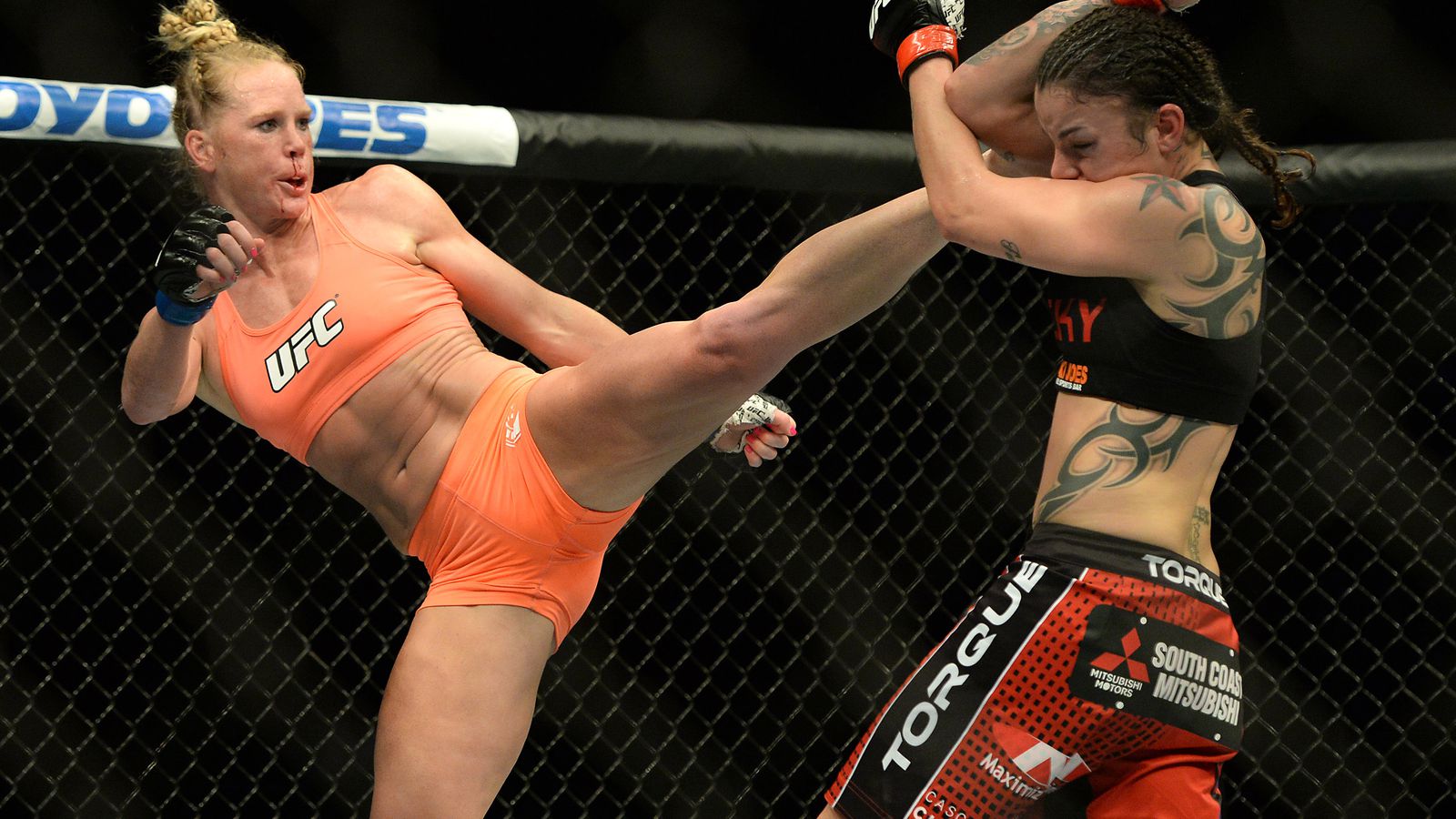 Holly Holm vs Raquel Pennington full fight video highlights from UFC 184 la...