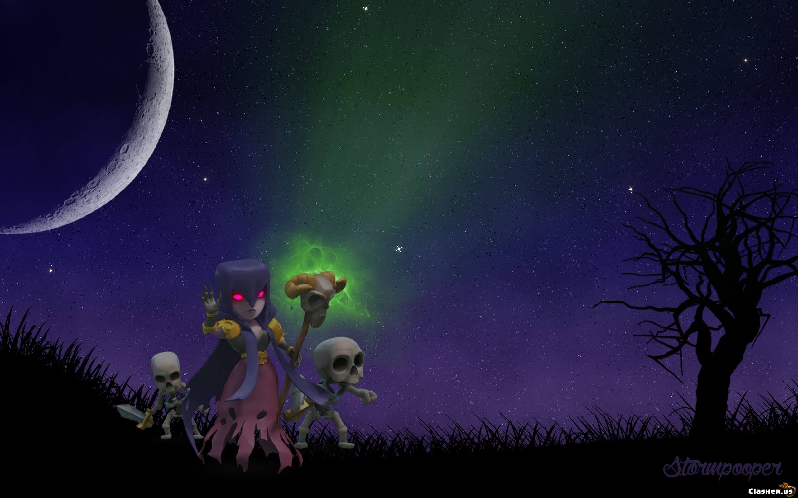 Witch skeletons nice art v7 of Clans Wallpaper