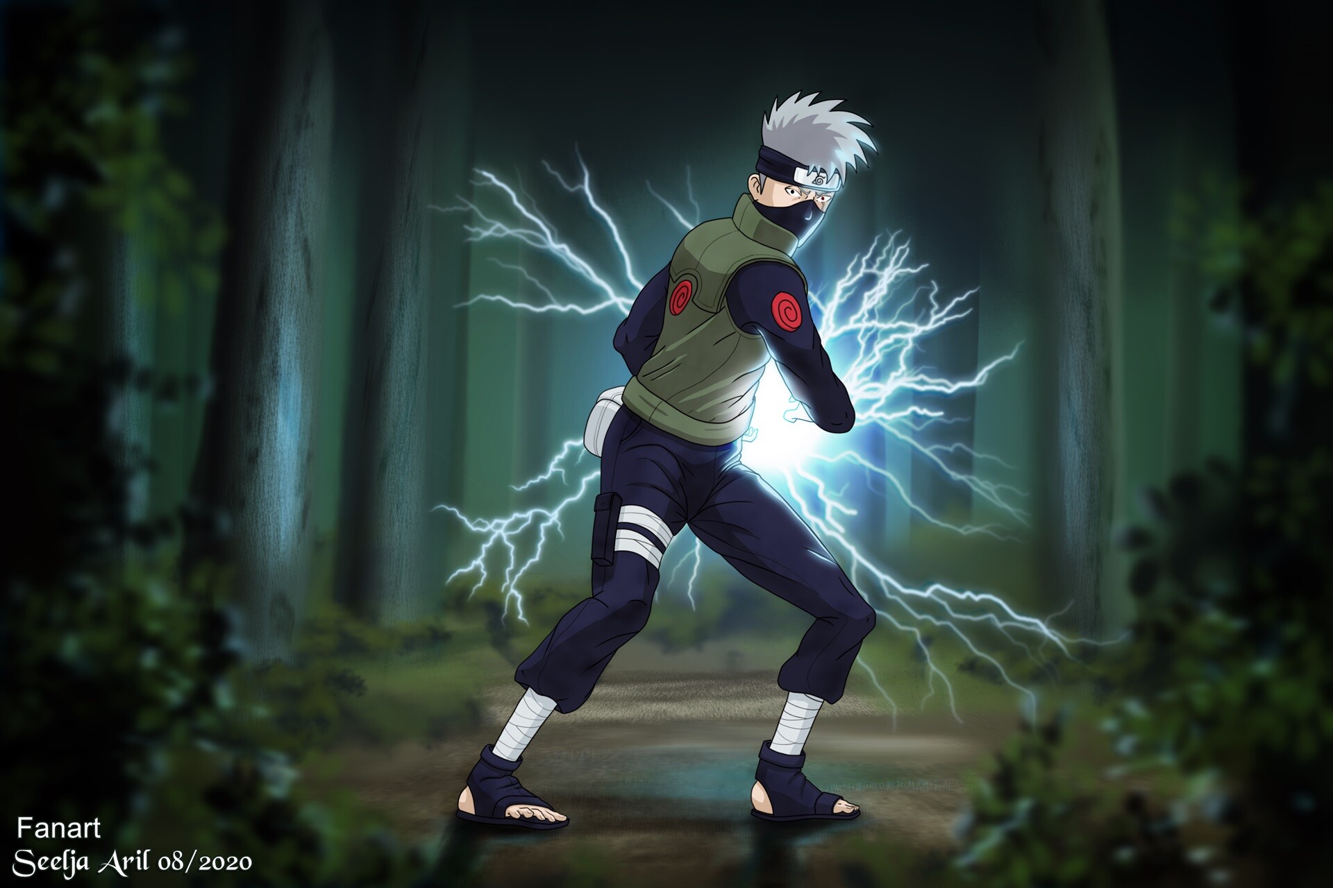 NARUTO Hatake Kakashi Chidori raikiri wallpaper, 1600x1200, 157024