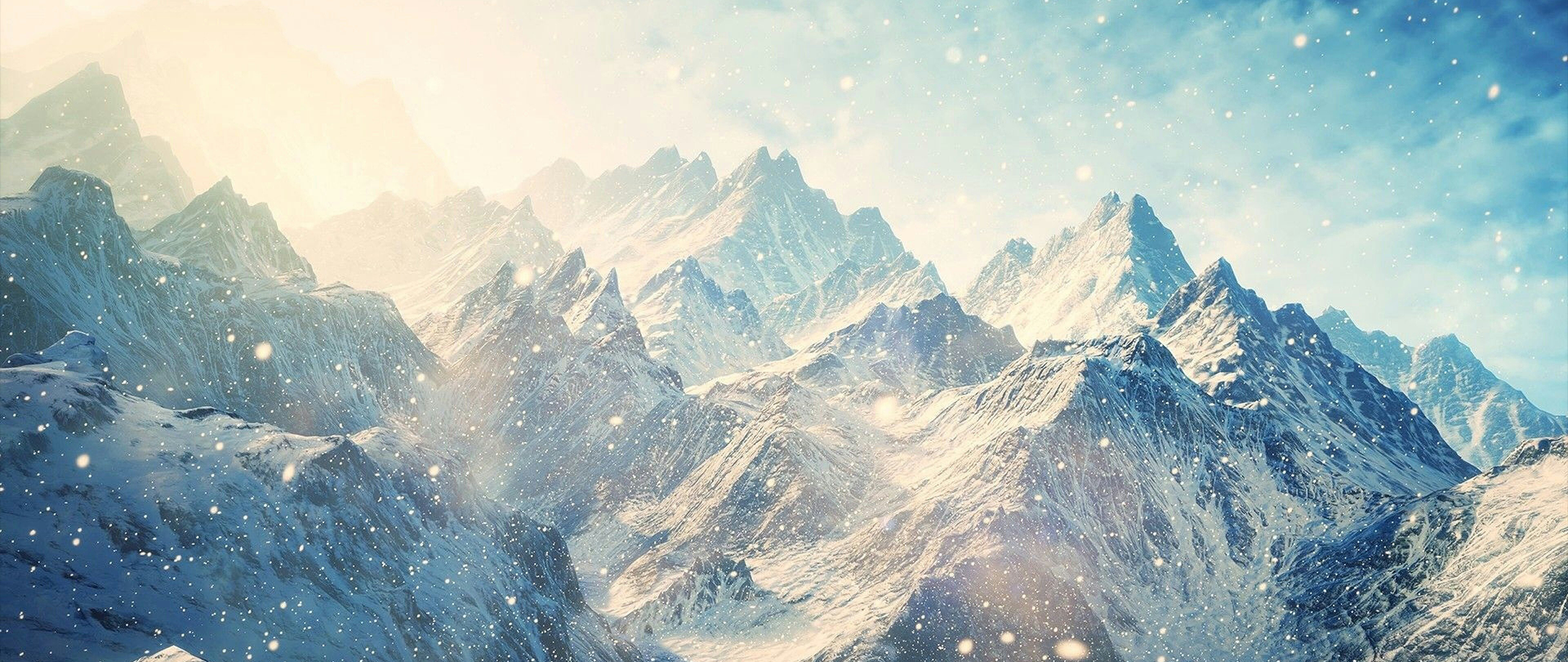 Ultra Wide Photography Mountains Nature Snow Winter Landscape Wallpaper:2560x1080
