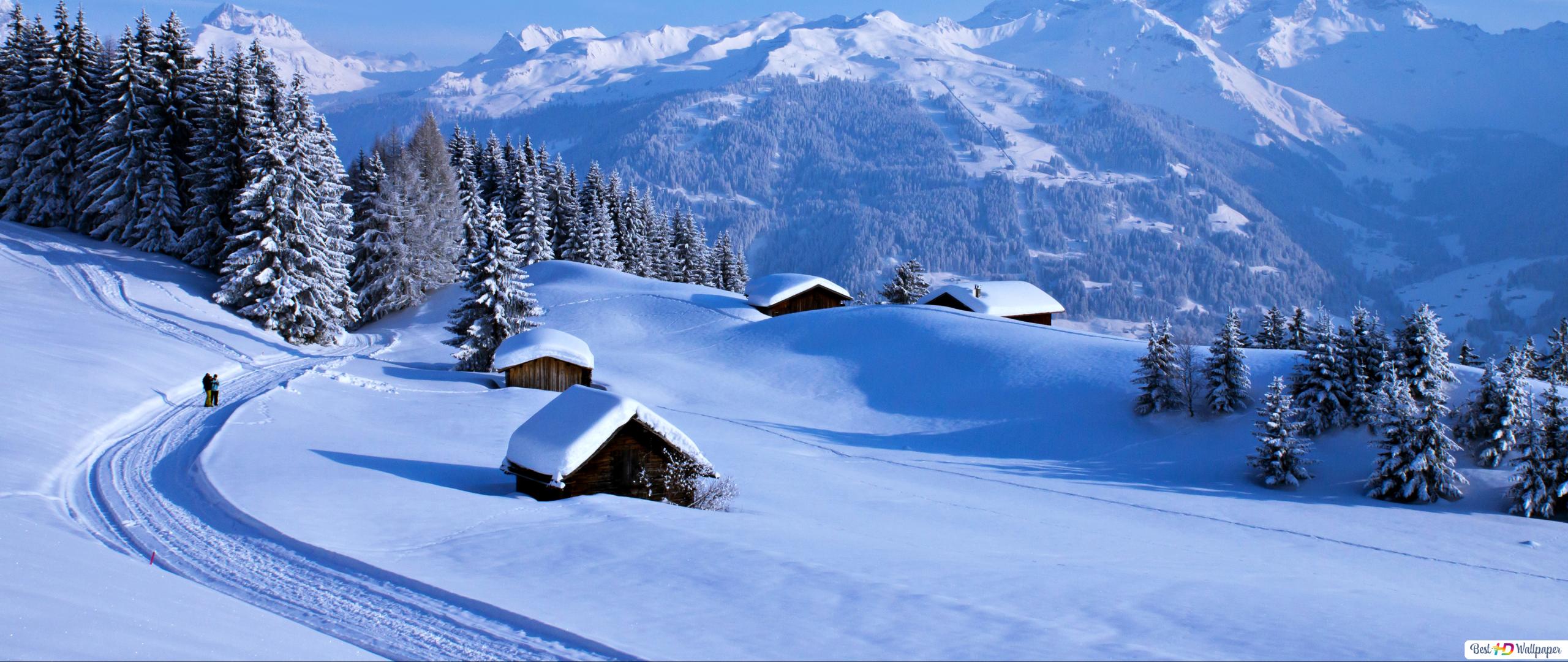 Countryside in winter HD wallpaper download