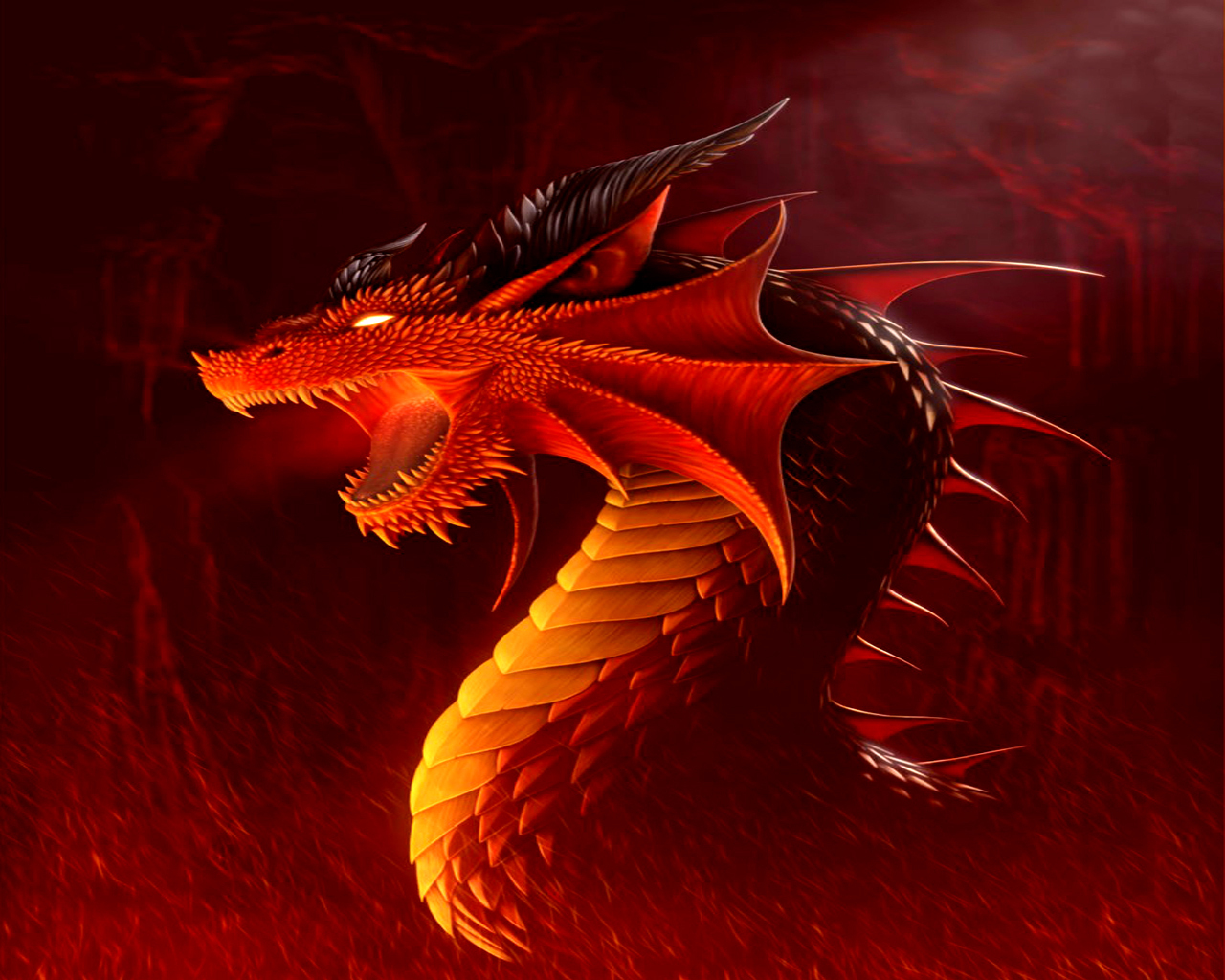 dragon wallpaper hd, dragon, red, fictional character, cg artwork, mythical creature