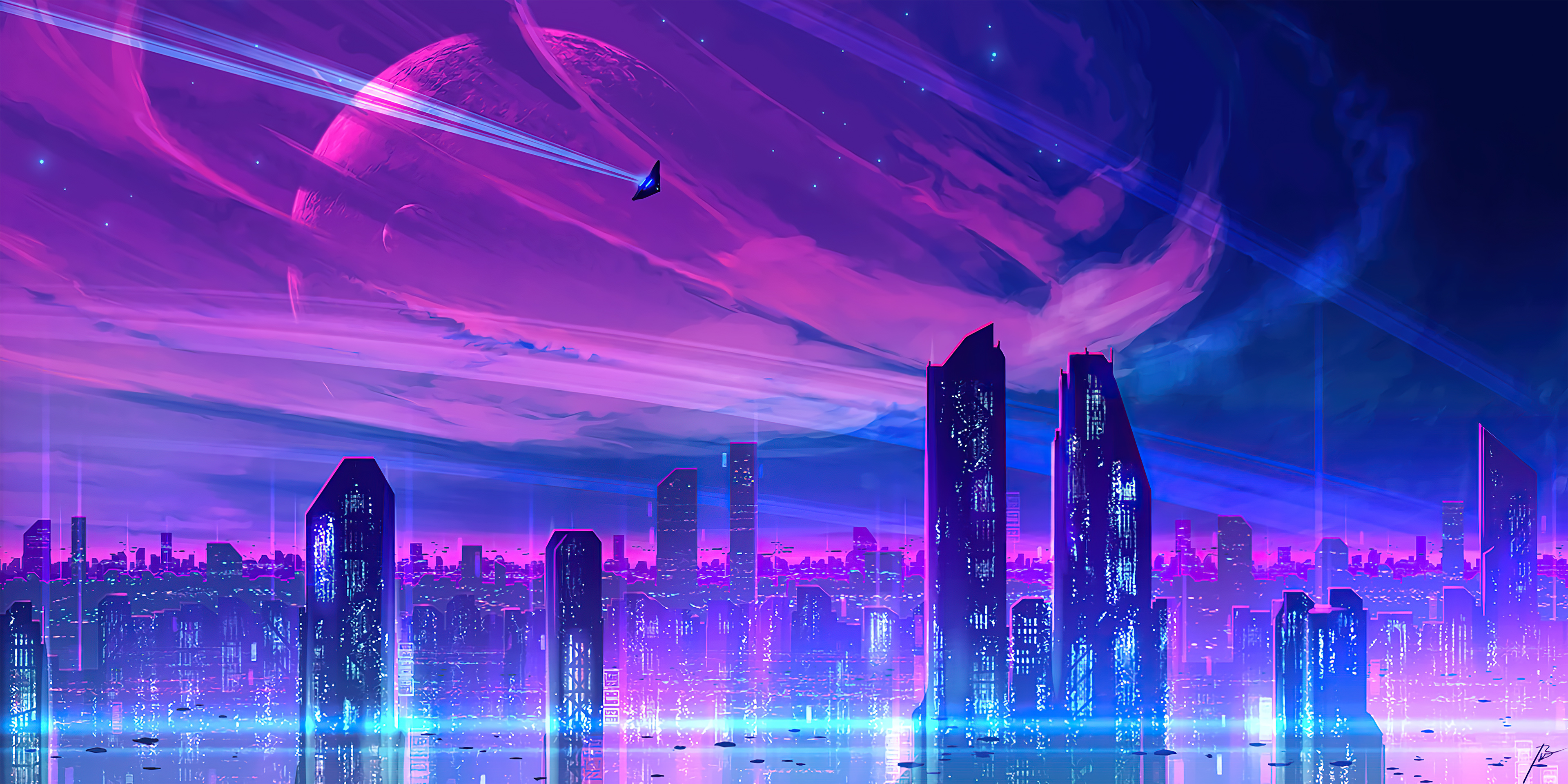 A Neon City, HD Artist, 4k Wallpaper, Image, Background, Photo and Picture