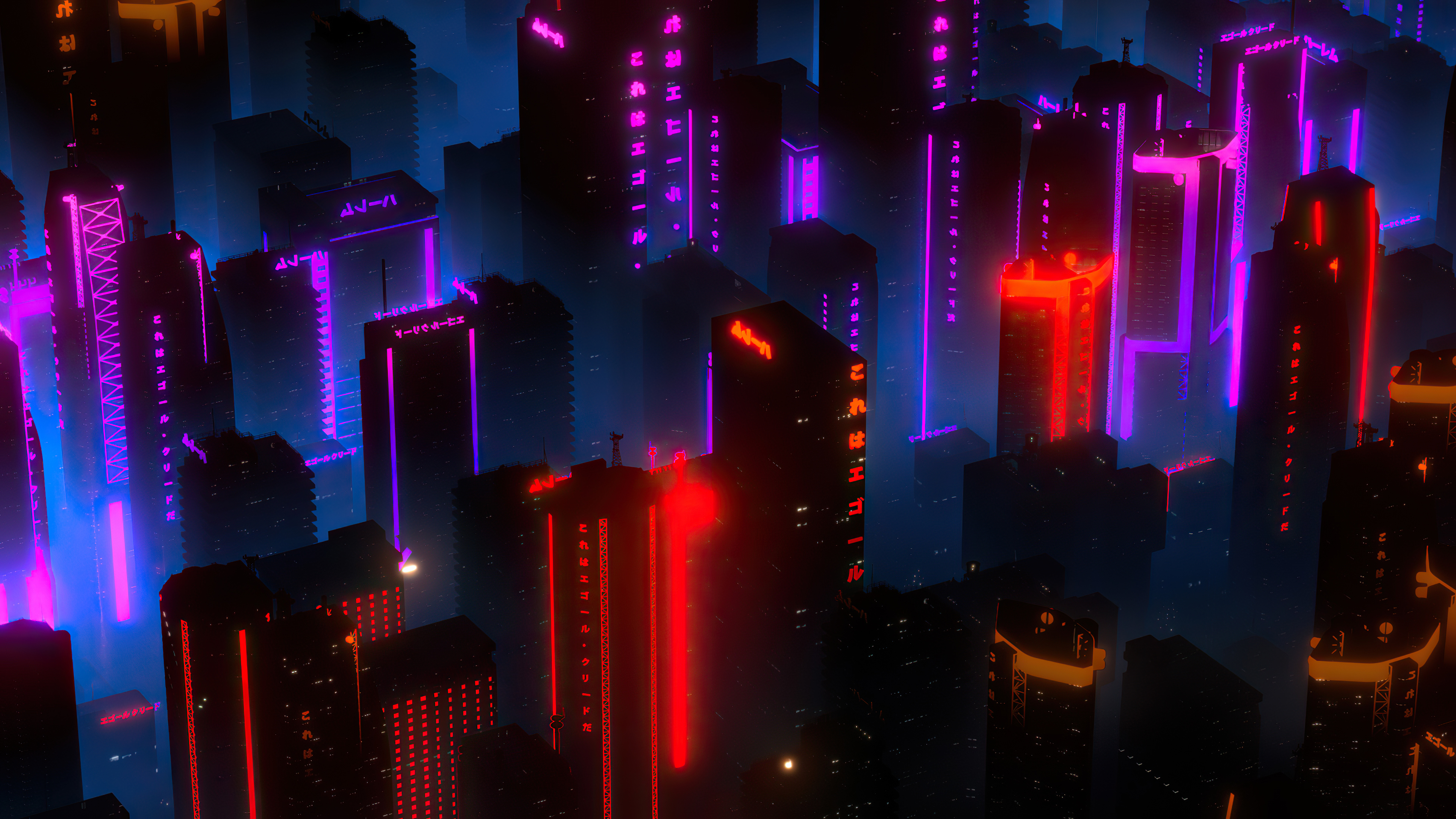 Neon City Buildings 4k, HD Artist, 4k Wallpaper, Image, Background, Photo and Picture