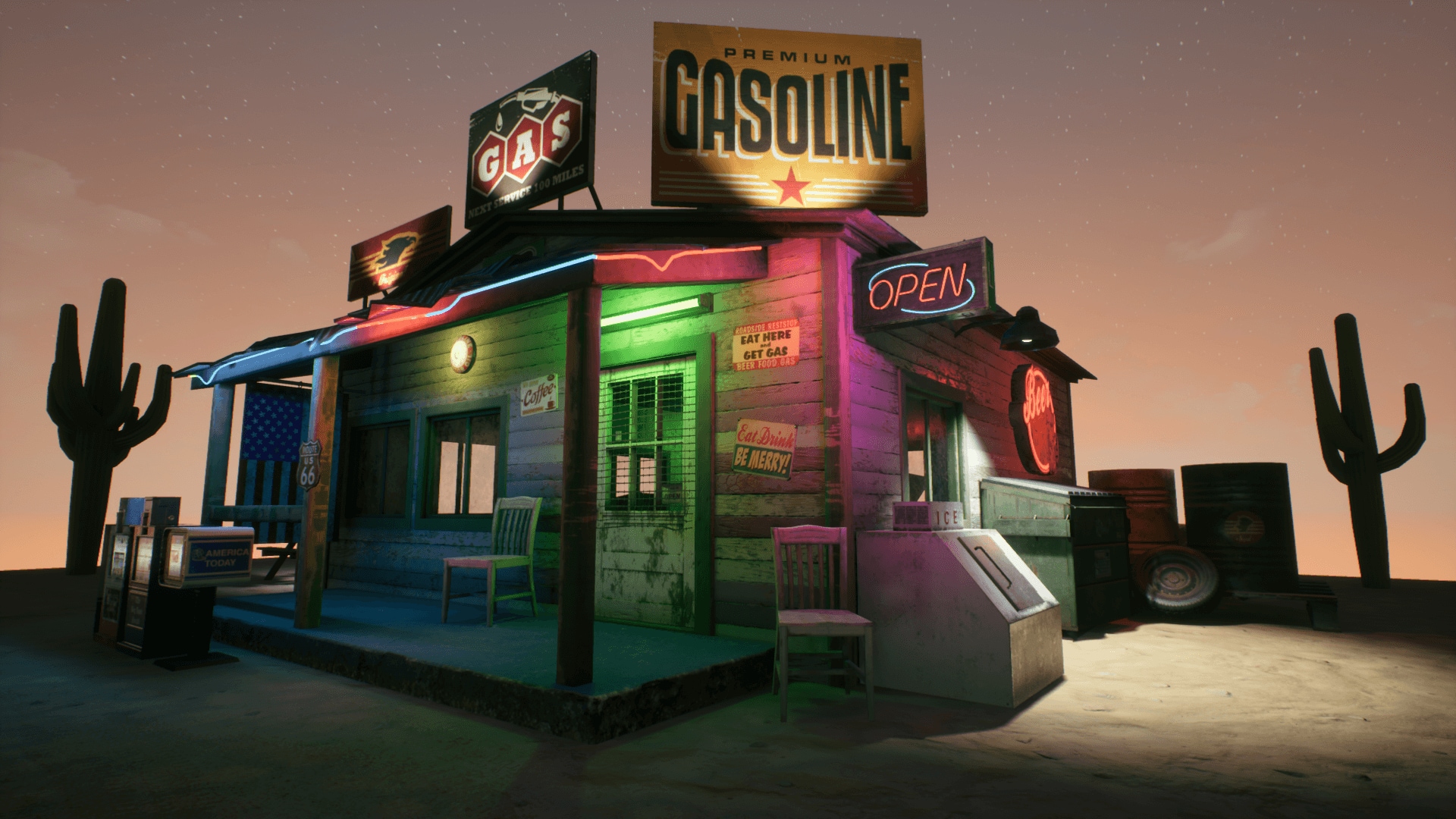 American Gas Station in Environments