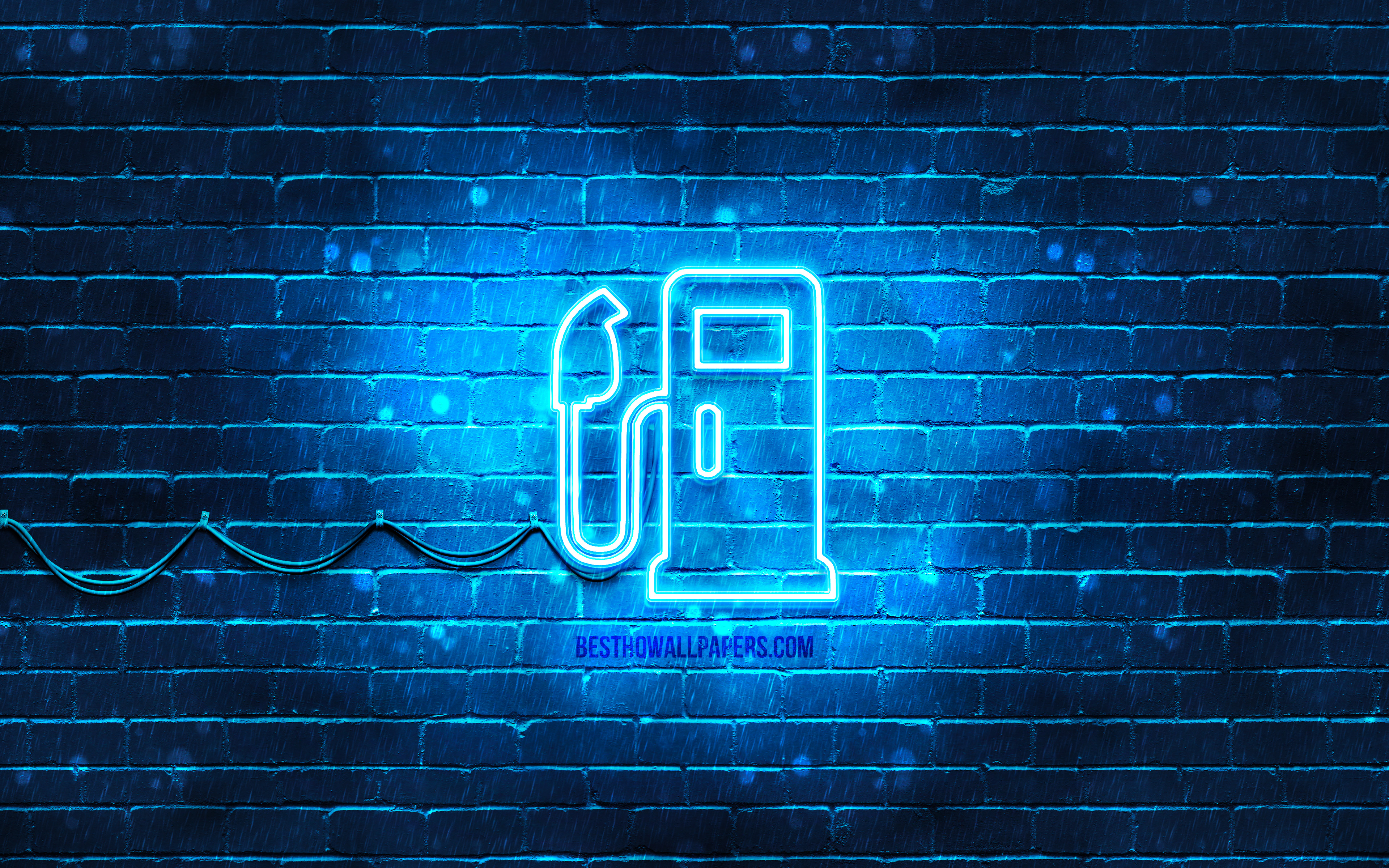 Download wallpaper Gas station neon icon, 4k, blue background, neon symbols, Gas station, neon icons, Gas station sign, transport signs, Gas station icon, transport icons for desktop with resolution 3840x2400. High Quality