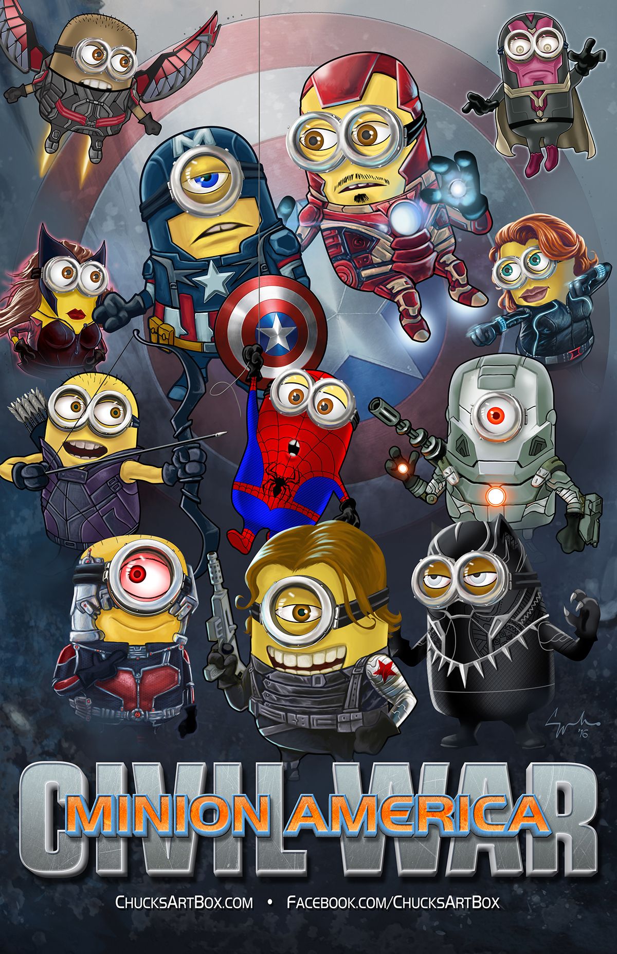 Minion America Civil War Marvel Mashup Art. Minion avengers, Minion superhero, Minion art