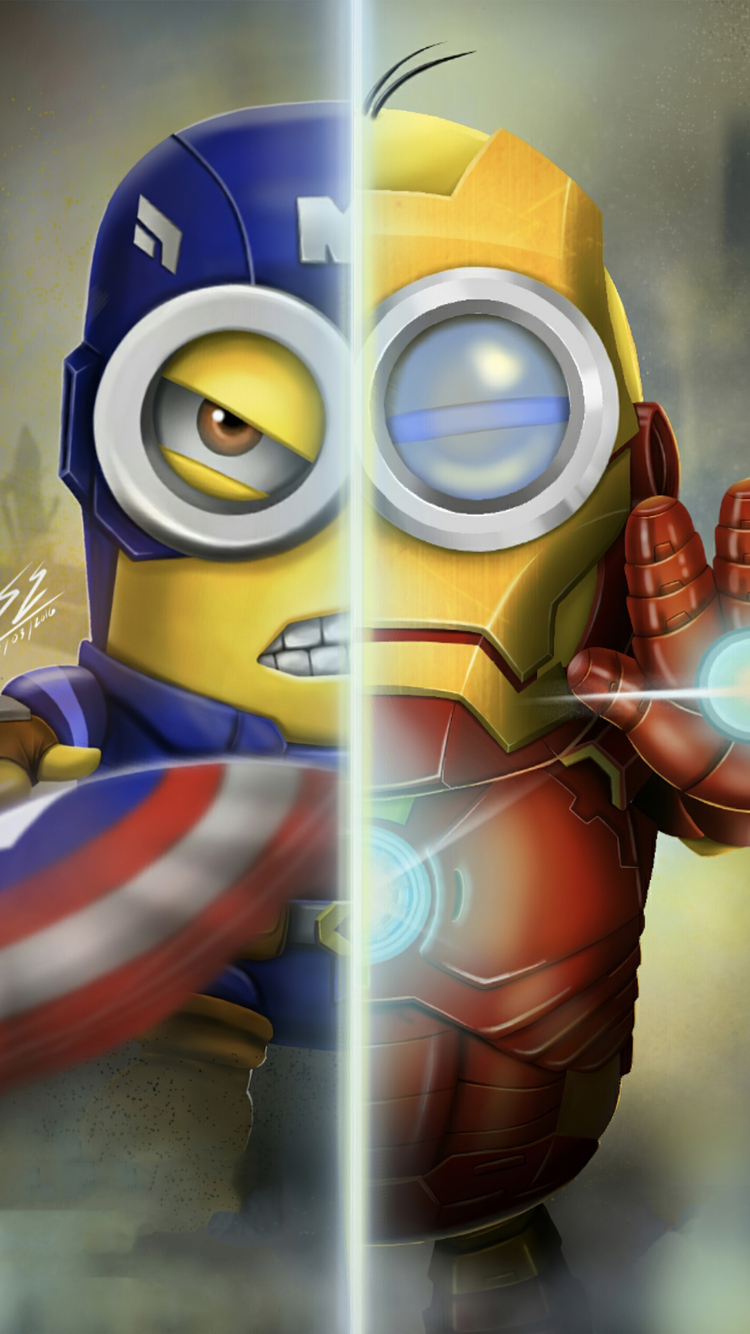 Minion As Iron Man And Captain America iPhone iPhone 6S, iPhone 7 HD 4k Wallpaper, Image, Background, Photo and Picture