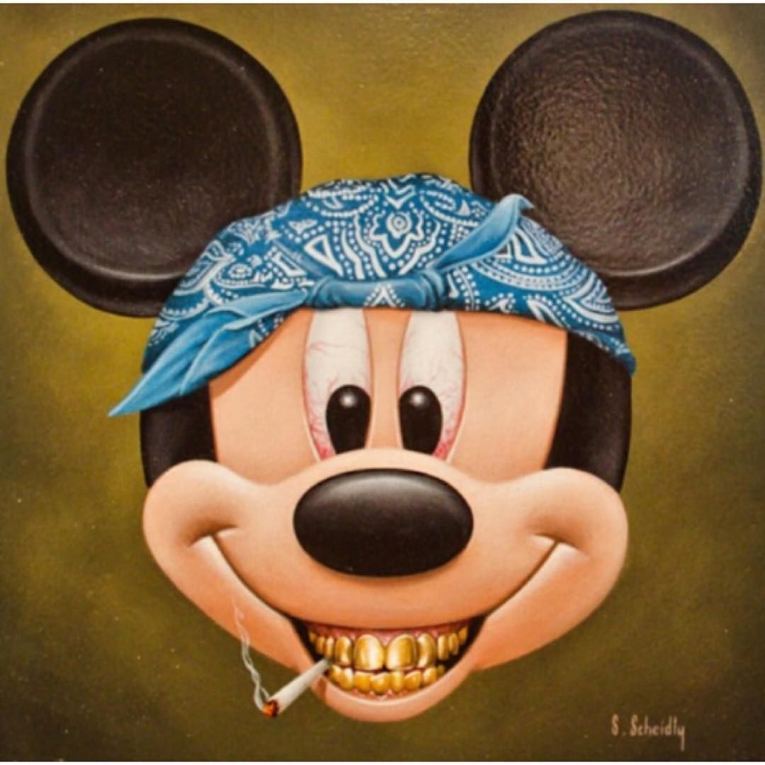 Gangster Mickey Mouse painting brow art. Mickey mouse drawings, Mickey mouse art, Mickey mouse picture