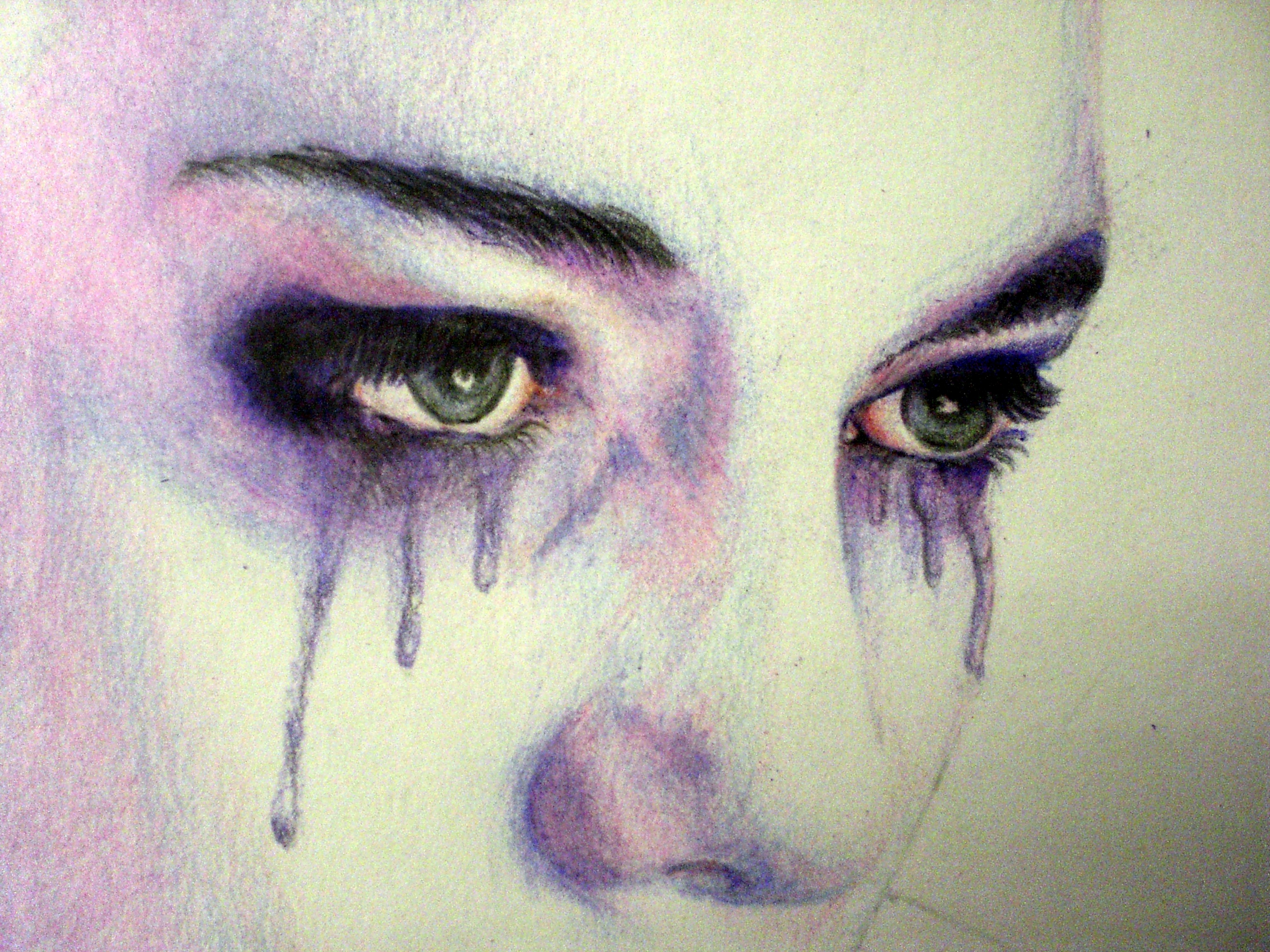 Portrait of Crying Woman HD Wallpaper