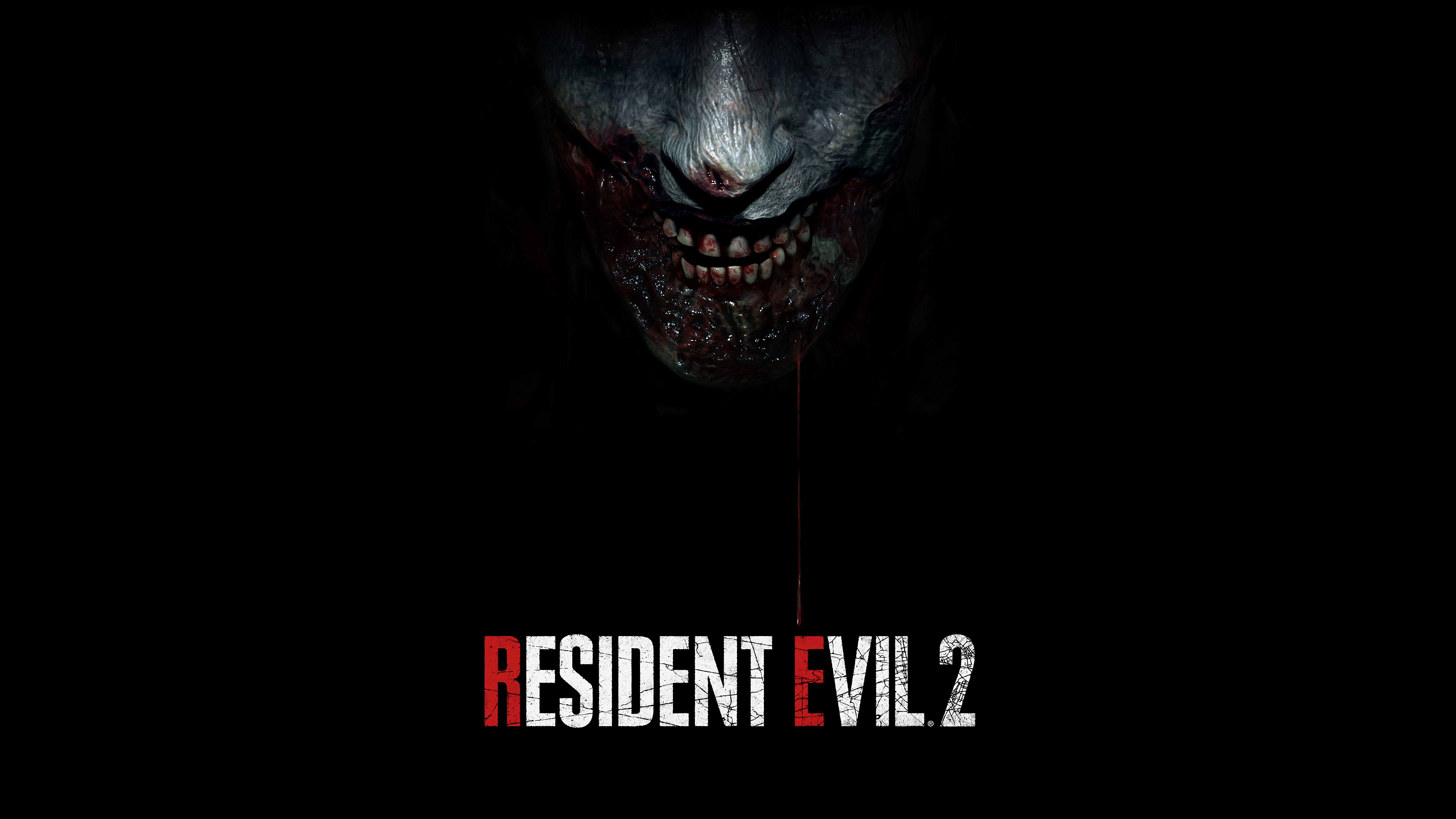 Resident Evil 2 Logo Zombie Video Game Remake 8K
