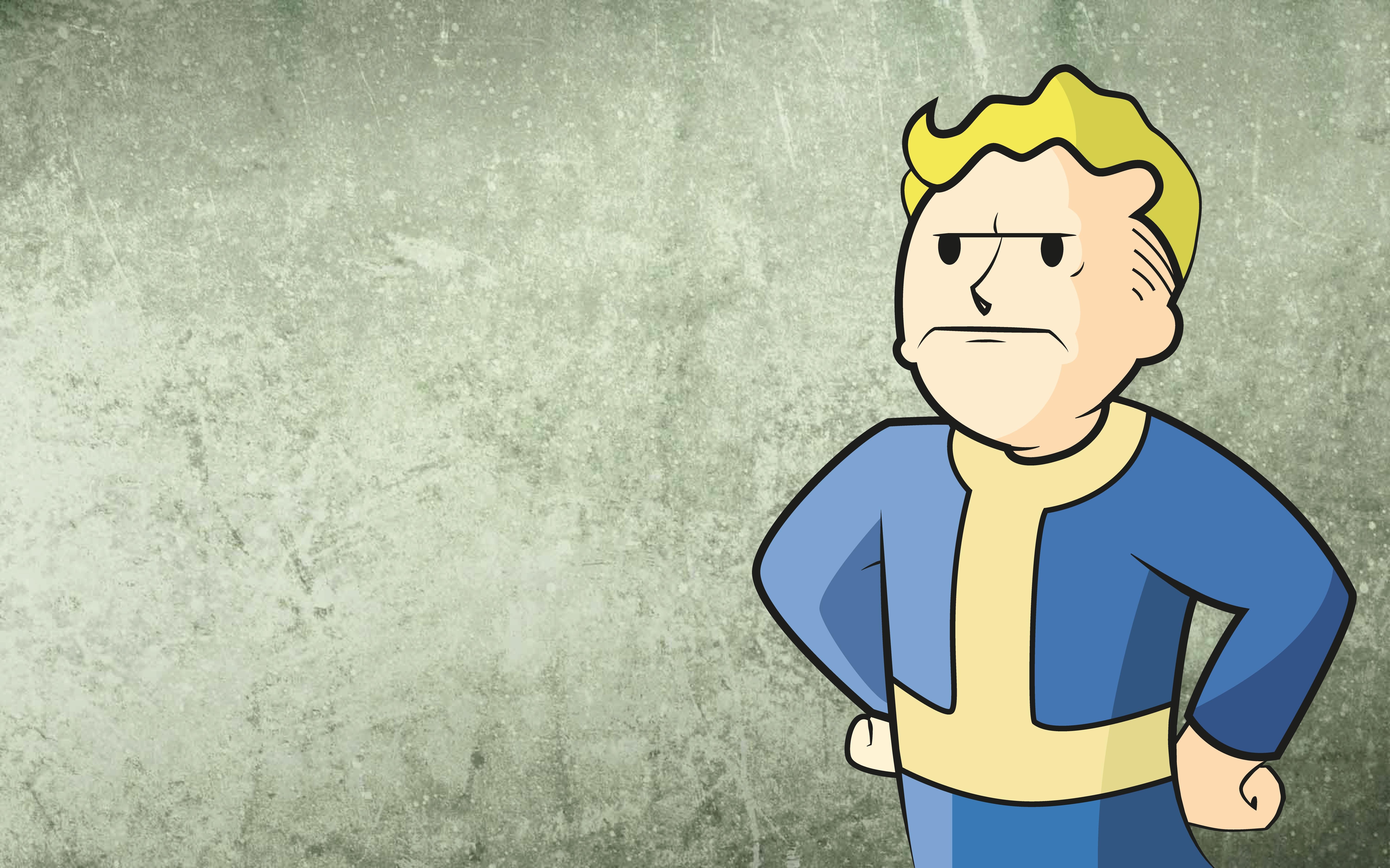 Wallpaper, illustration, yellow, cartoon, Fallout, happiness, ART, boy, child, cool, girl, smile, man, male, graphics, computer wallpaper, vision care, fictional character, font, fiction, 6000x3750 px, human behavior 6000x3750