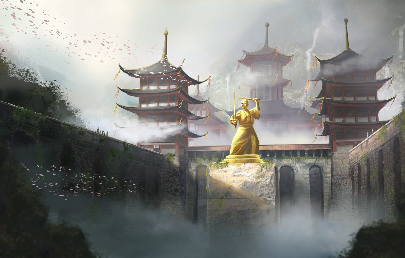 Wallpaper Figure, Japan, Palace, Castle, Japan, Architecture, Art, Concept Art, Architecture, Monument, Feudal Japan, Environments, North Wisniewska, by Karolina Wisniewska, by Karolina Wisniewska, North Wisniewska image for desktop, section арт