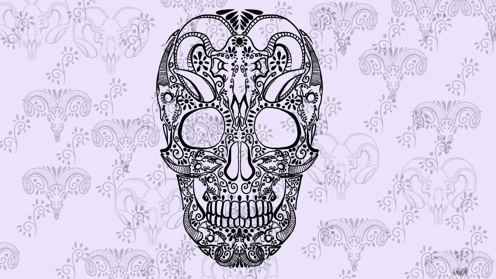 artwork, Skull, Sugar Skull Wallpaper HD / Desktop and Mobile Background