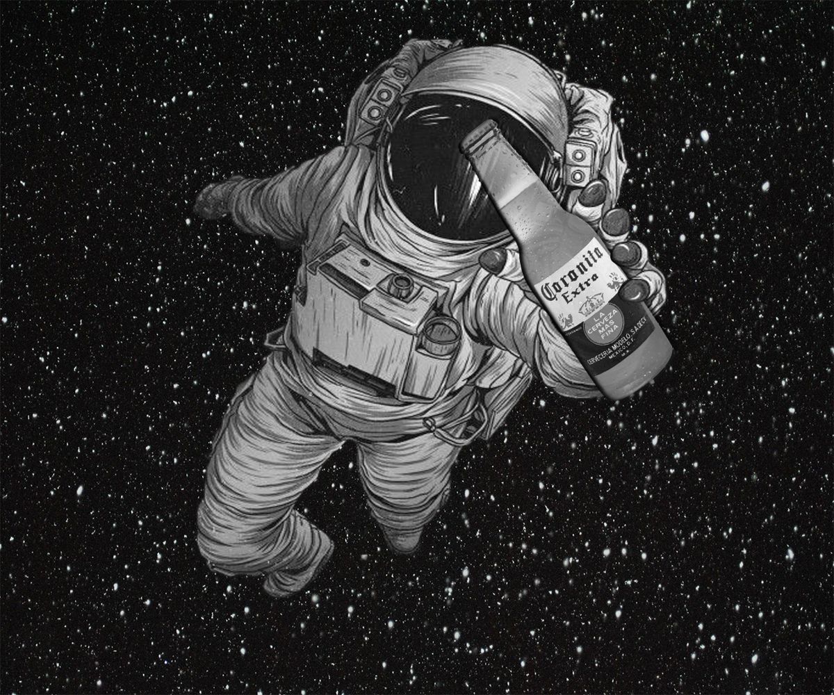 Astronaut #corona #beer #space #astronaut #let's #drink. Ilustrações, Bebendo cerveja, Fotos