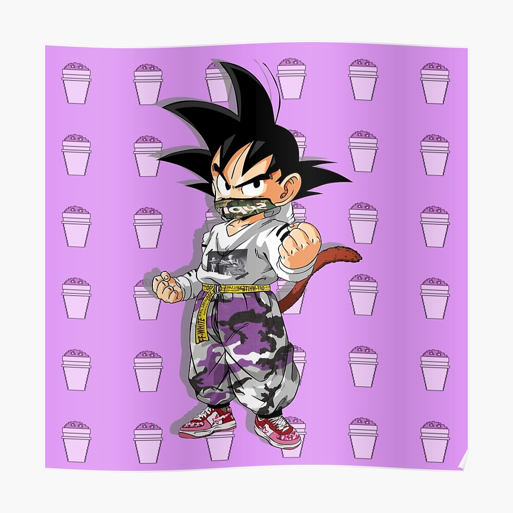 Kid Goku Purple Drip Sticker