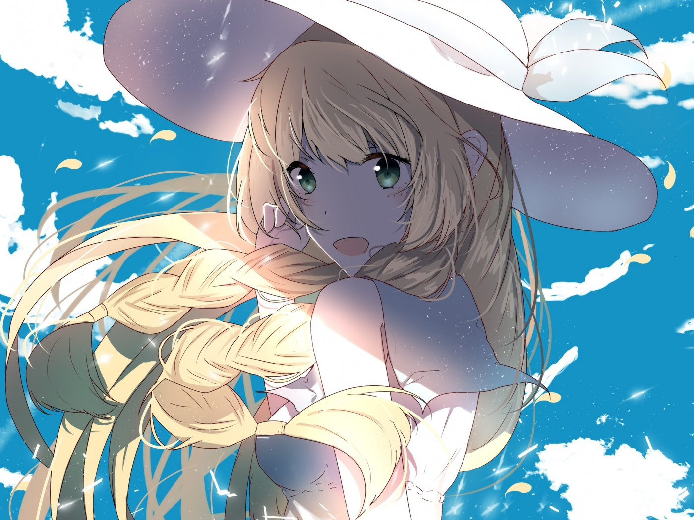 Download 1400x1050 wallpaper ponytail, blonde, lillie, outdoor, pokemon, standard 4:3, fullscreen, 1400x1050 HD image, background, 17034