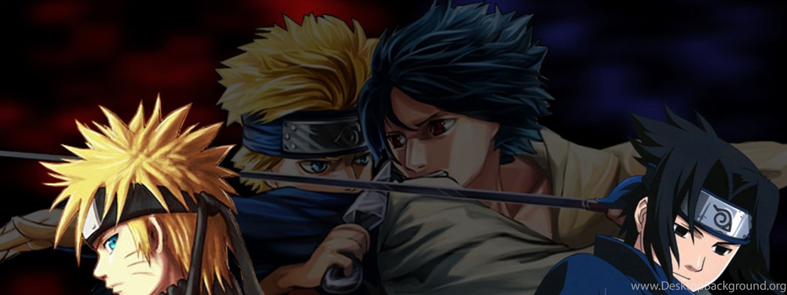 Download Wallpaper 2560x1024 Naruto Vs Sasuke, Guys, Quarrel. Desktop Background
